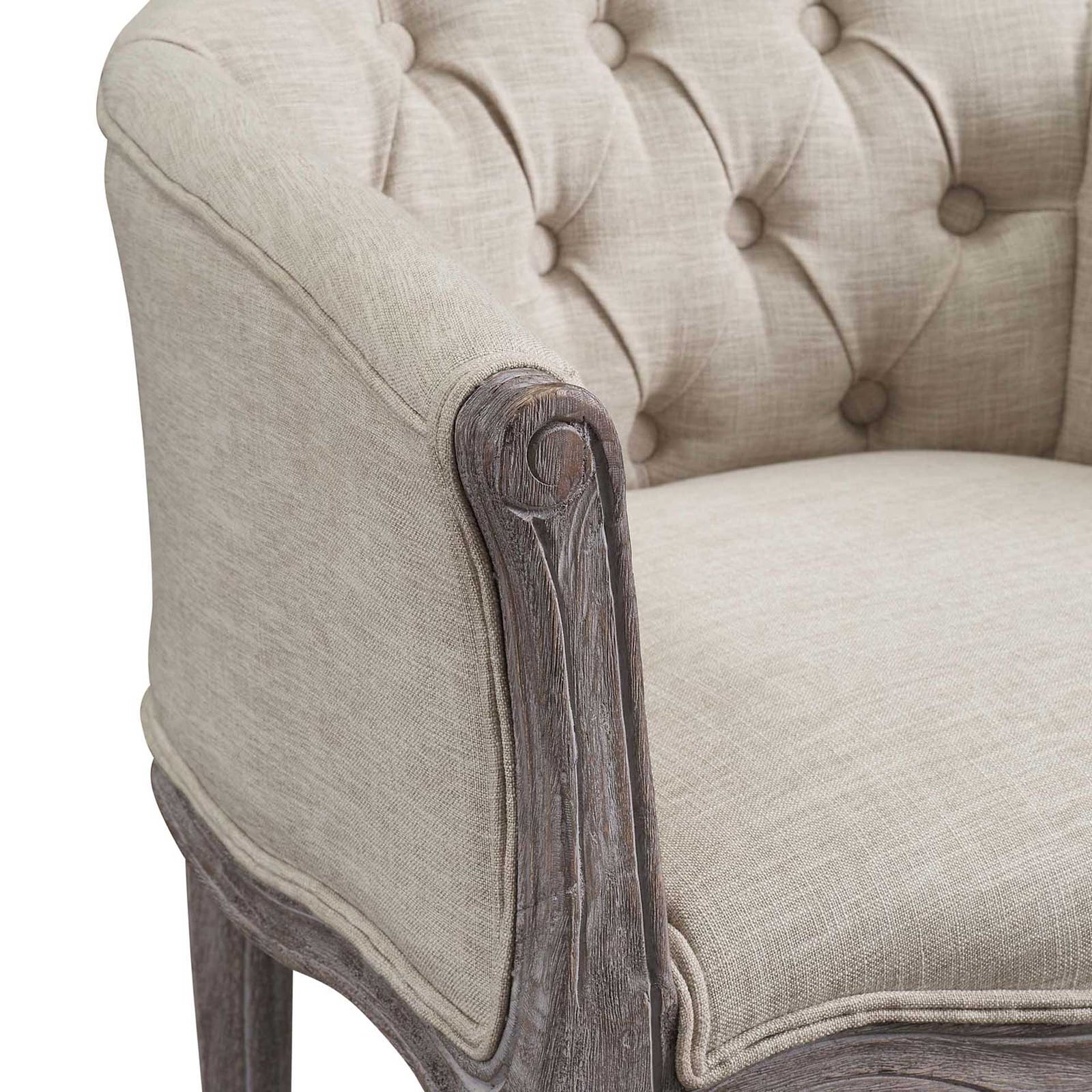 Class Upholstered Fabric Dining Armchair Beige