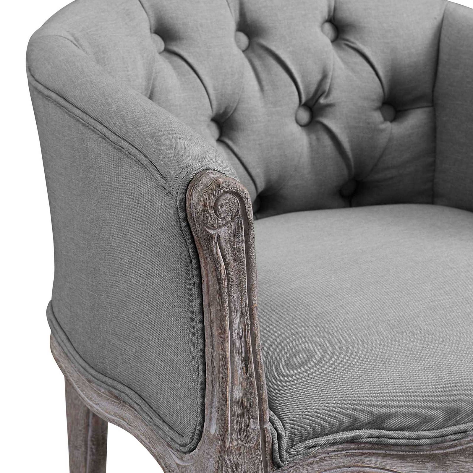 Class Upholstered Fabric Dining Armchair Light Gray