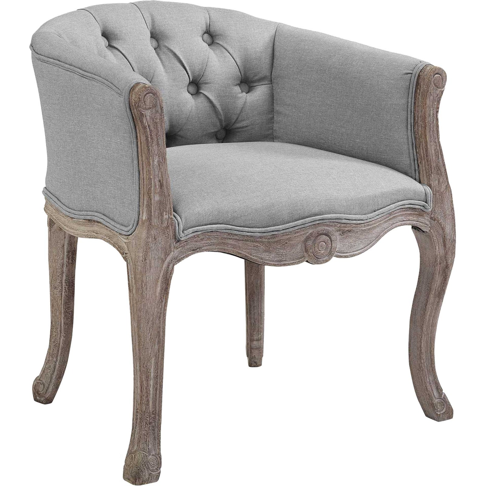 Class Upholstered Fabric Dining Armchair Light Gray