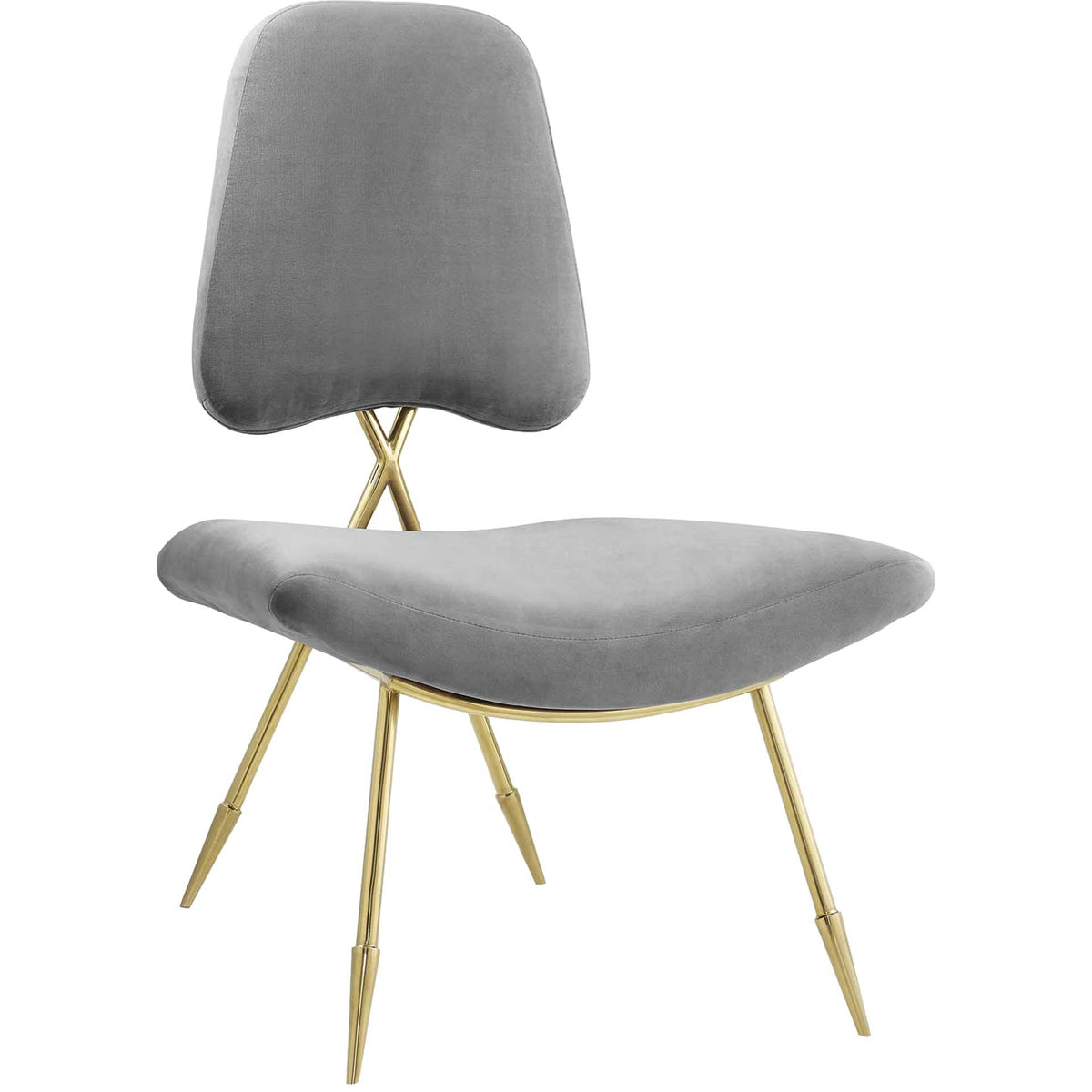 Palmer Upholstered Velvet Lounge Chair Gray
