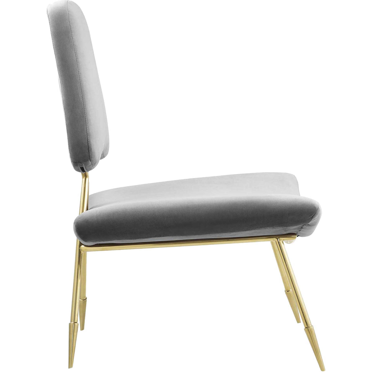 Palmer Upholstered Velvet Lounge Chair Gray