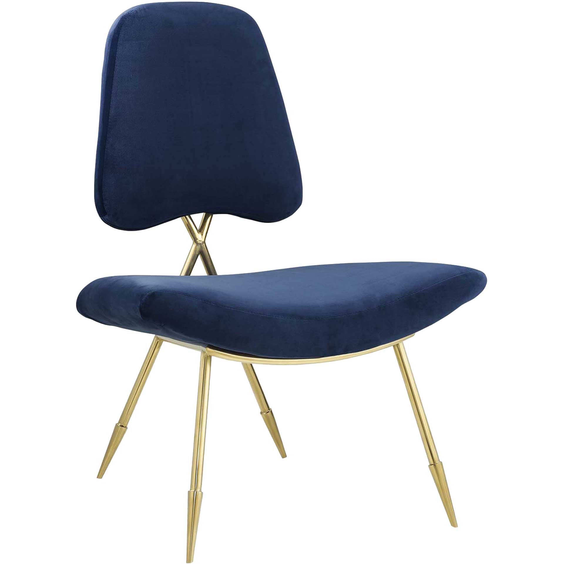 Palmer Upholstered Velvet Lounge Chair Navy