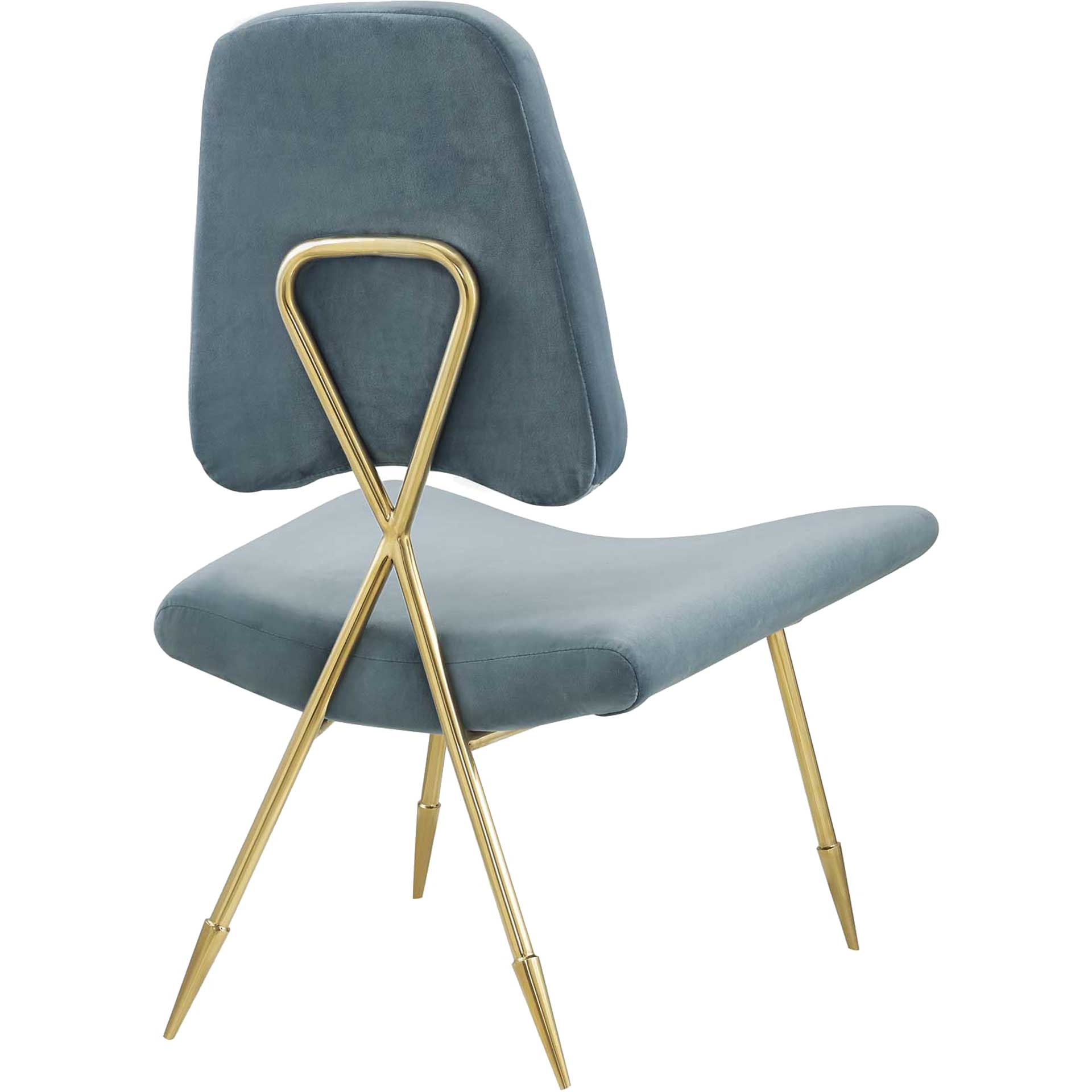 Palmer Upholstered Velvet Lounge Chair Sea Blue