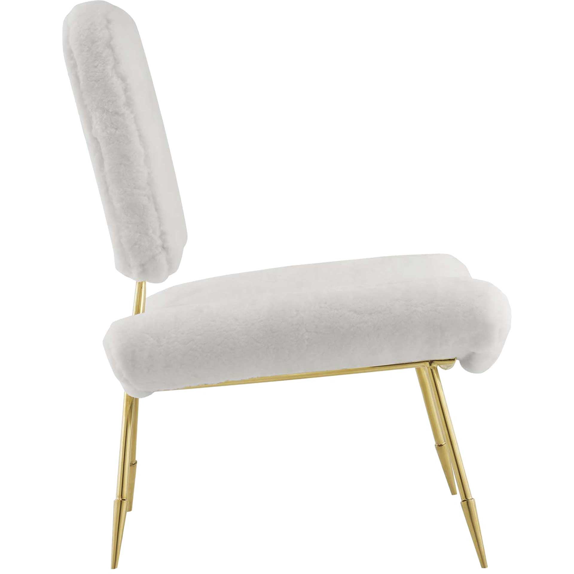 Palmer Upholstered Sheepskin Fur Lounge Chair White