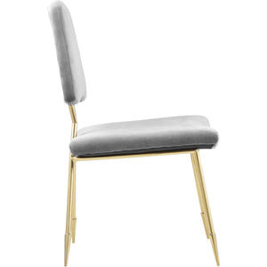Palmer Upholstered Velvet Side Chair Gray
