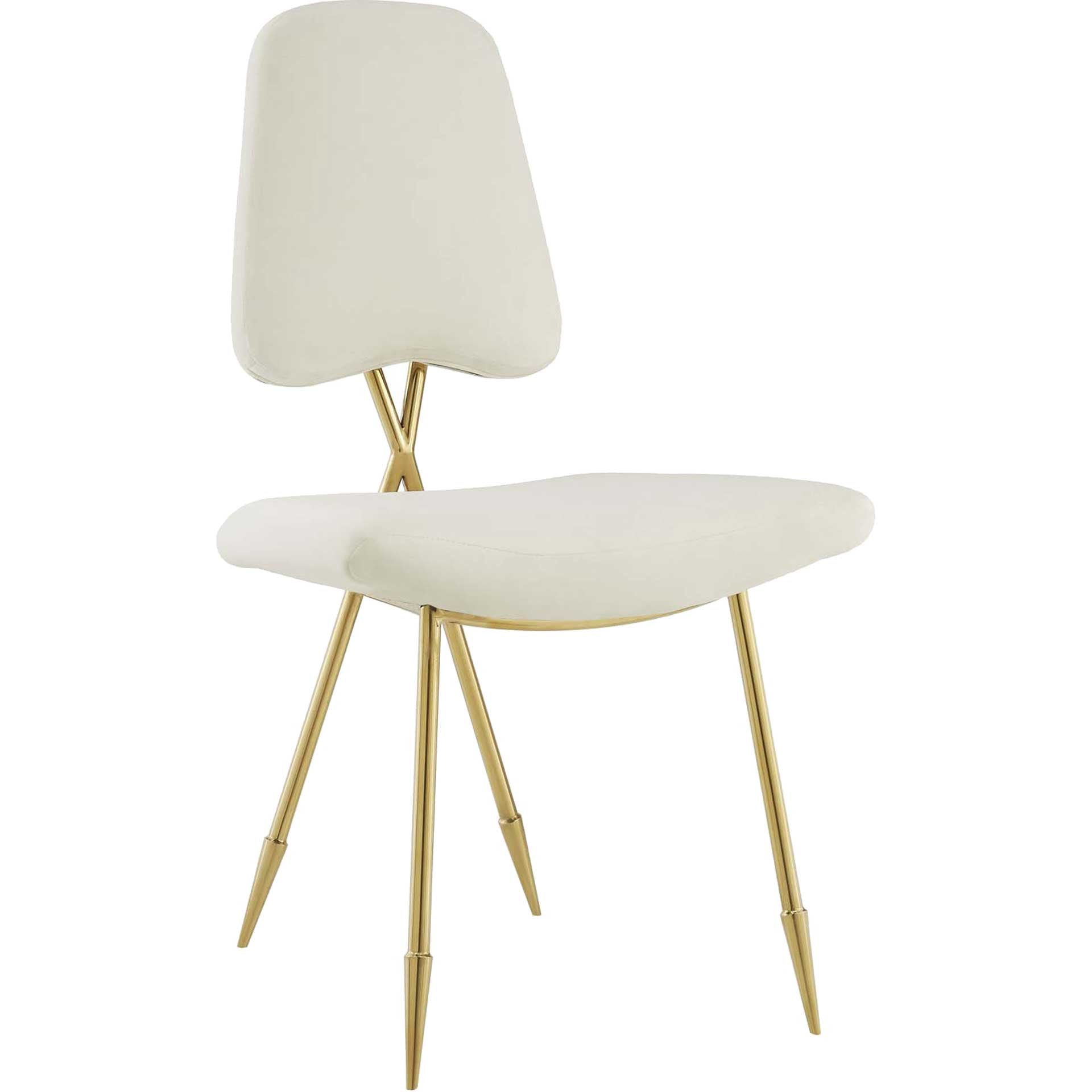 Palmer Upholstered Velvet Side Chair Ivory