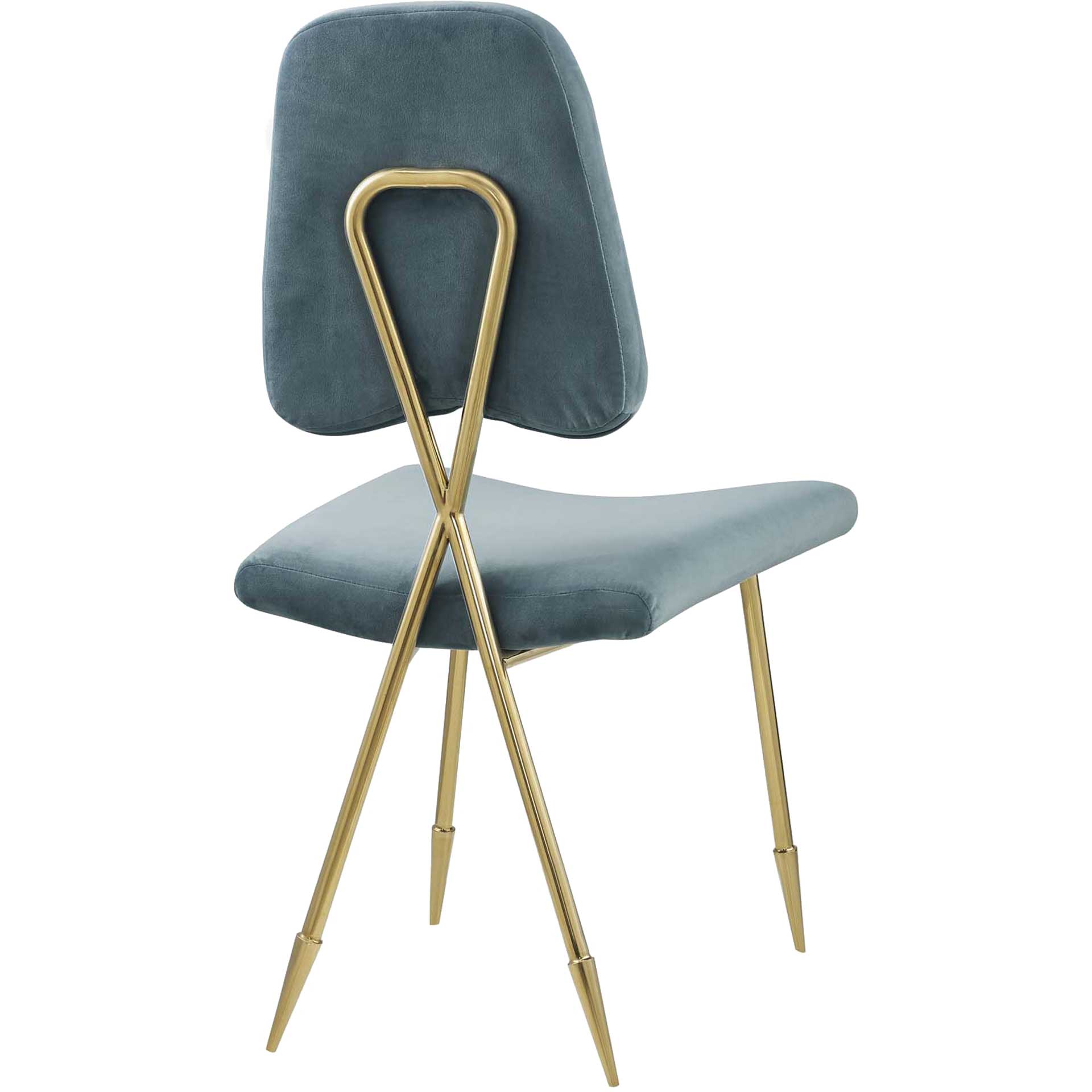 Palmer Upholstered Velvet Side Chair Sea Blue