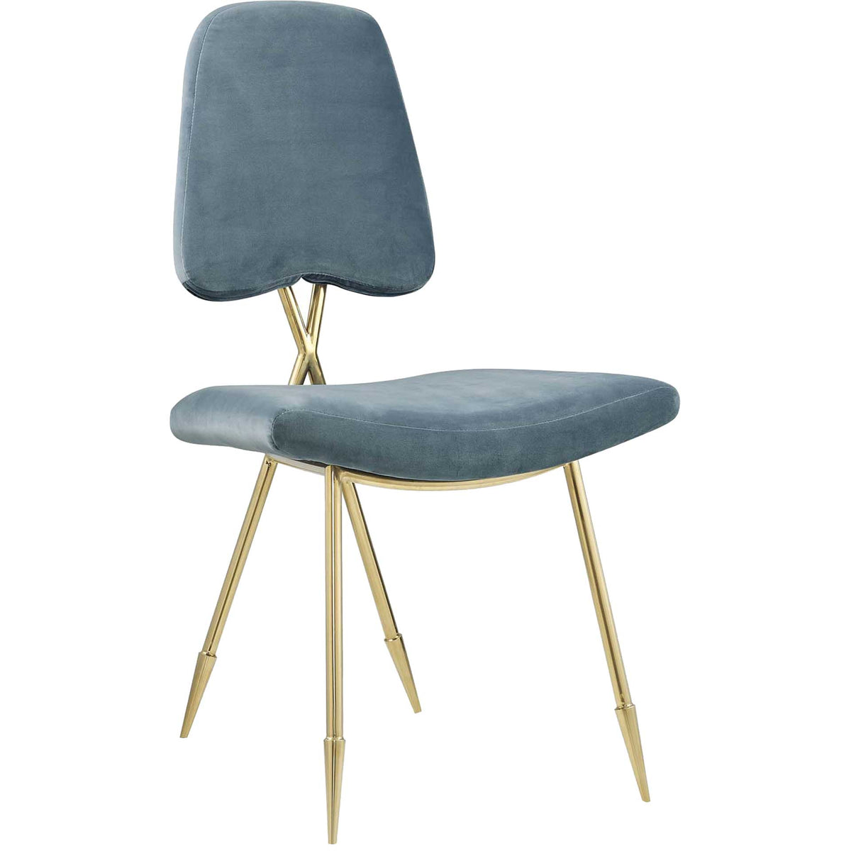 Palmer Upholstered Velvet Side Chair Sea Blue