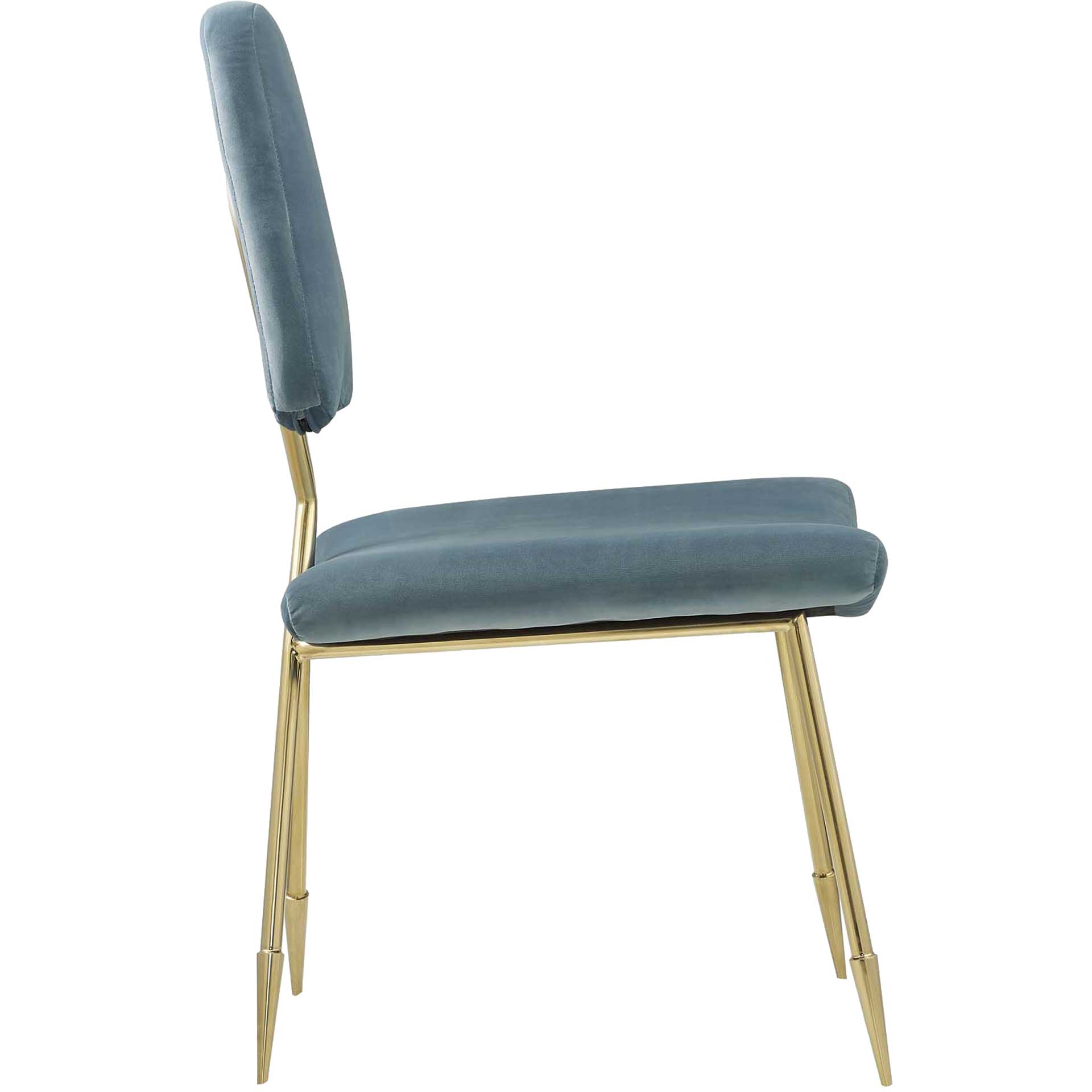 Palmer Upholstered Velvet Side Chair Sea Blue