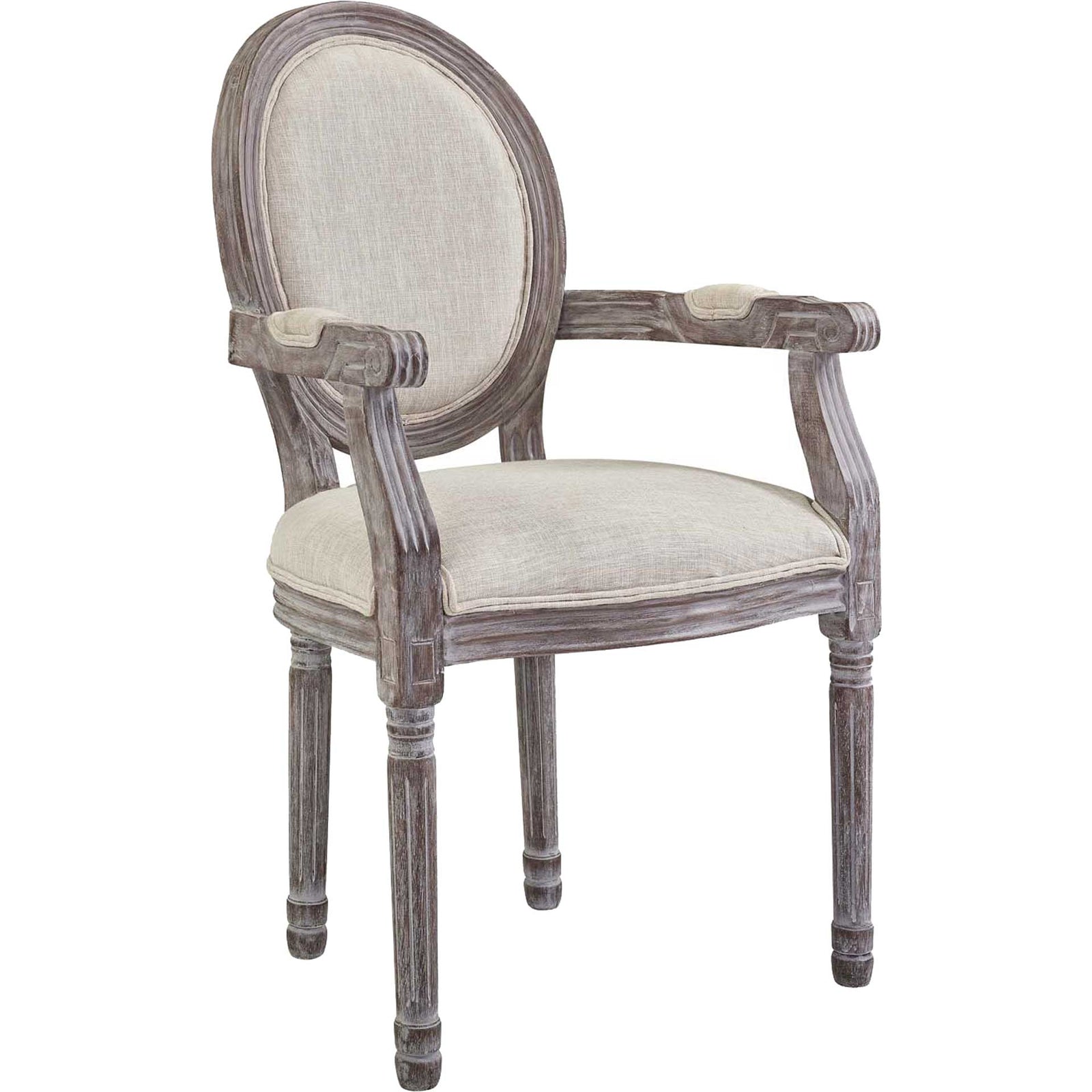 Eagle Upholstered Fabric Dining Armchair Beige