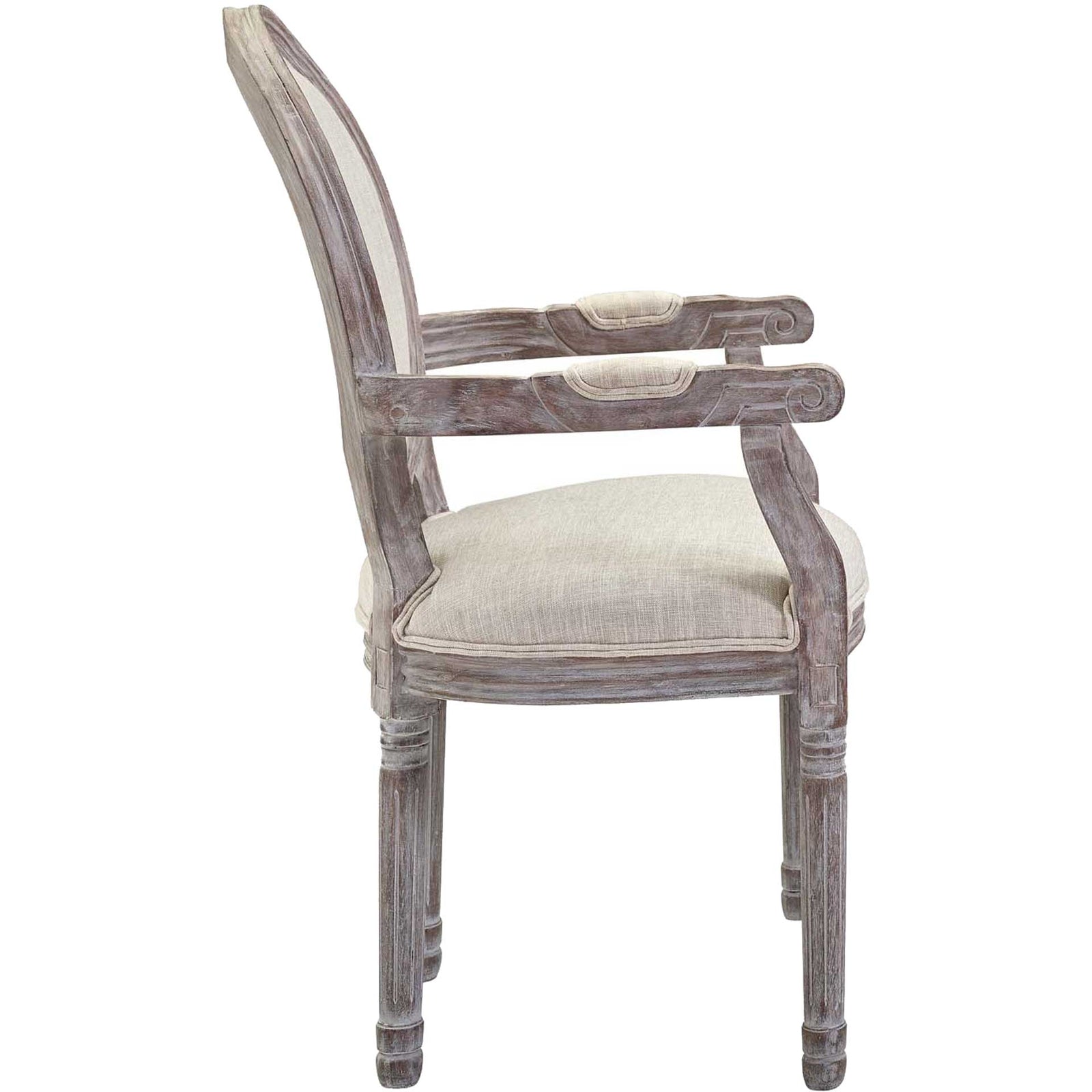 Eagle Upholstered Fabric Dining Armchair Beige