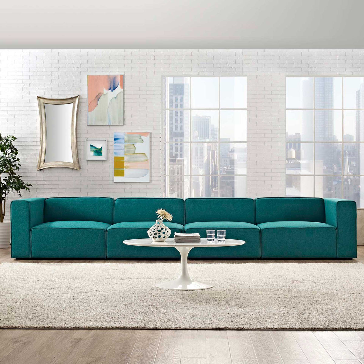 Maisie Fabric Modular Sofa Teal