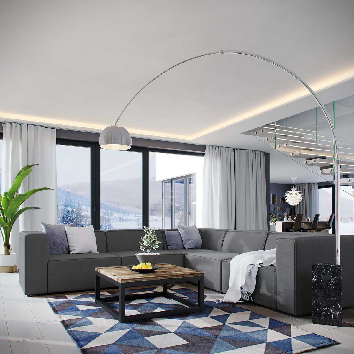 Maisie 5 Piece Corner Sectional Sofa Gray