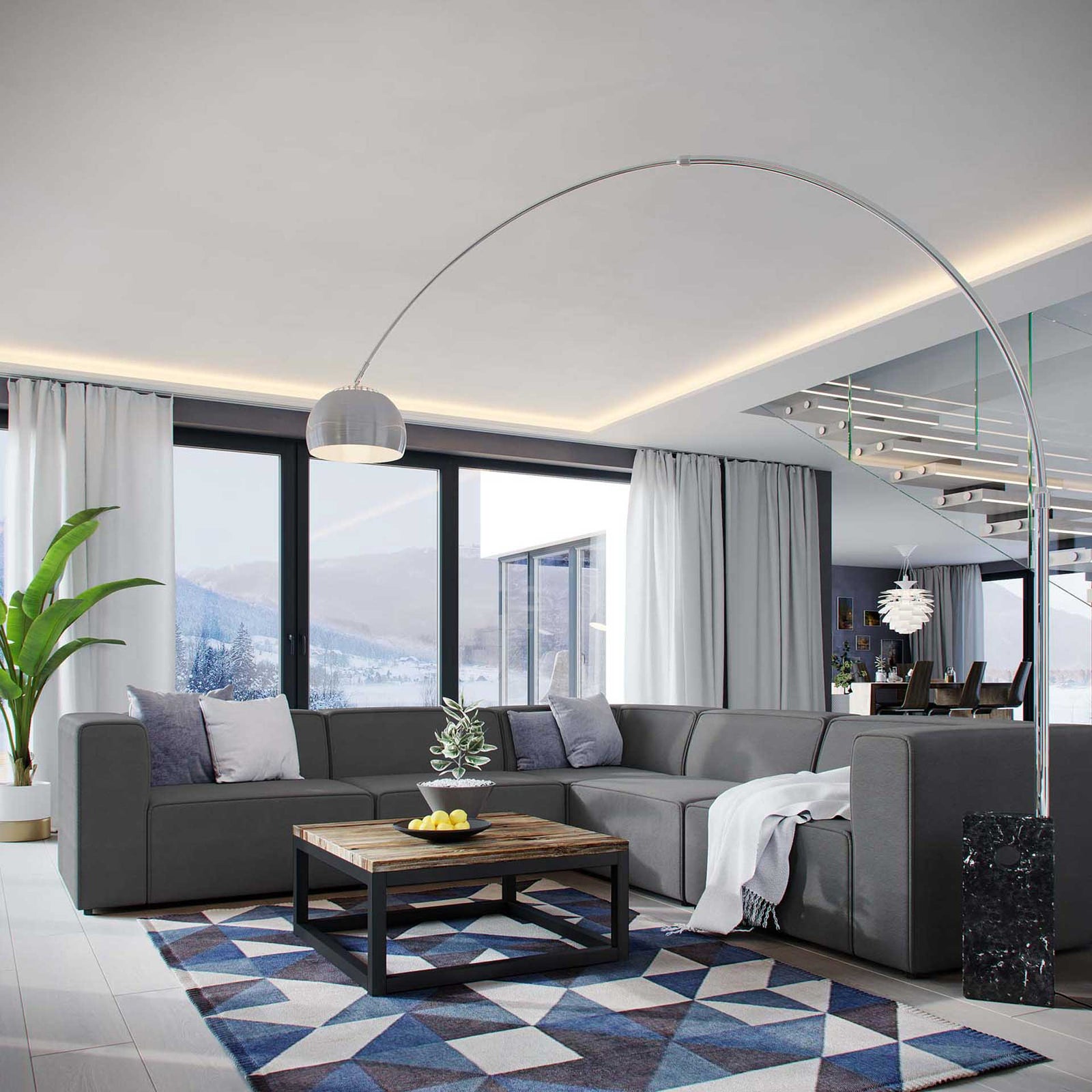 Maisie 5 Piece Corner Sectional Sofa Gray