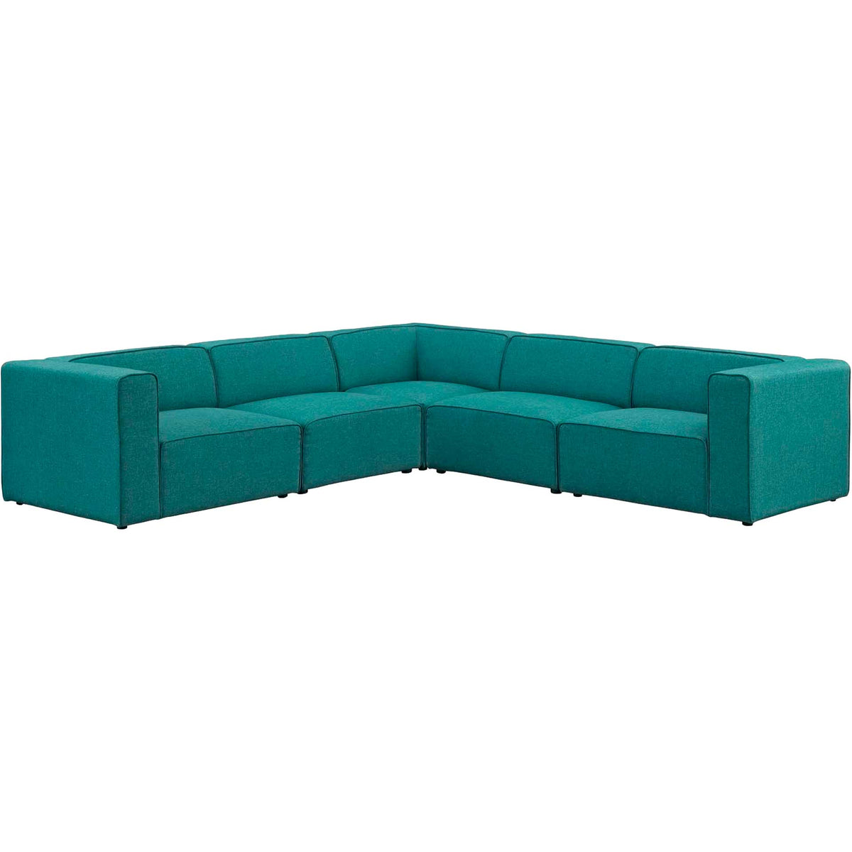 Maisie 5 Piece Corner Sectional Sofa Teal