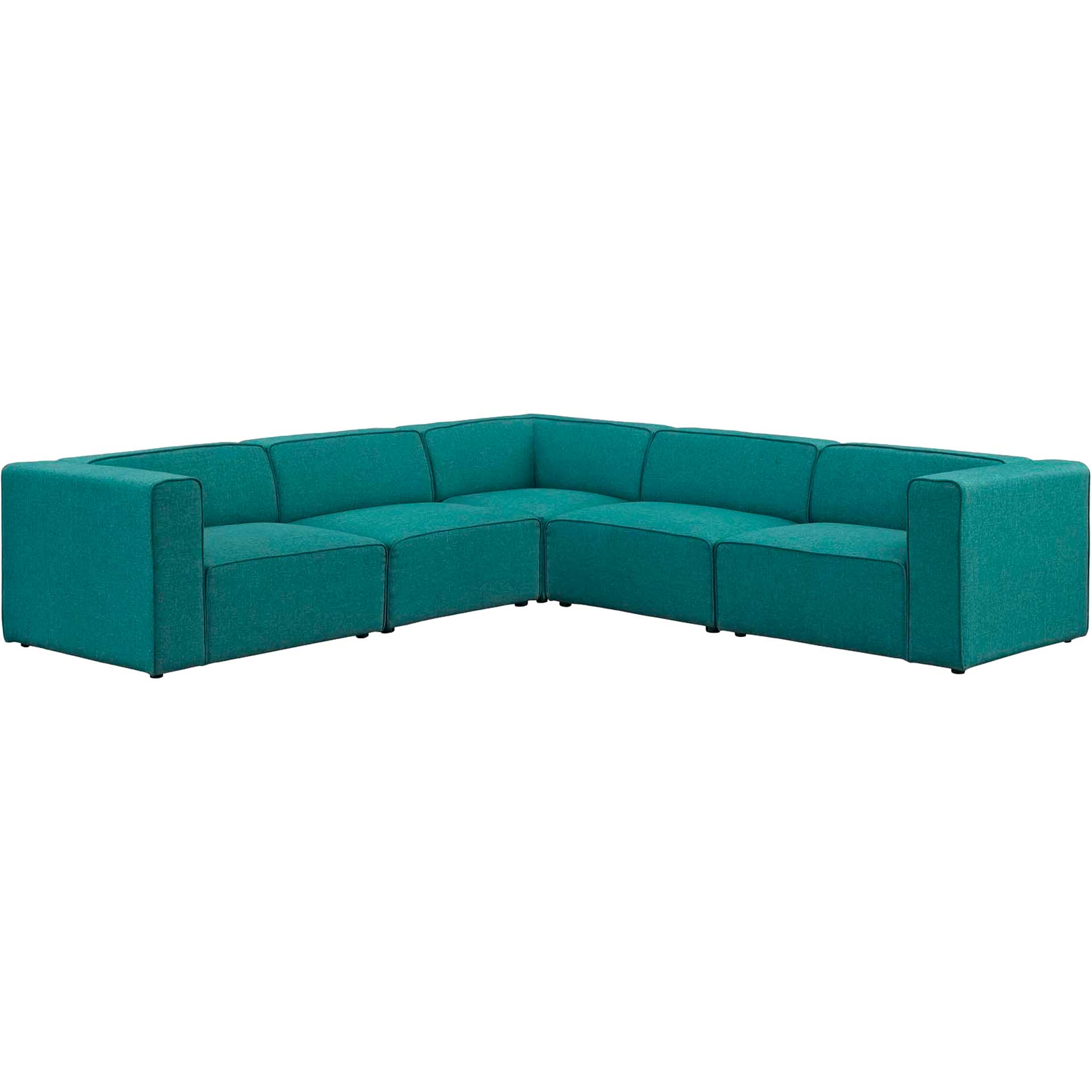 Maisie 5 Piece L-Shaped Sectional Sofa Teal