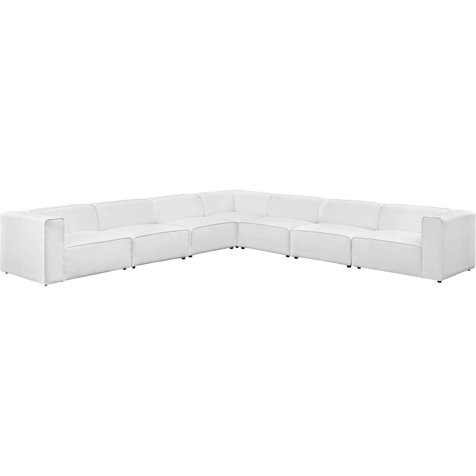 Maisie 7 Piece Corner Sectional Sofa White