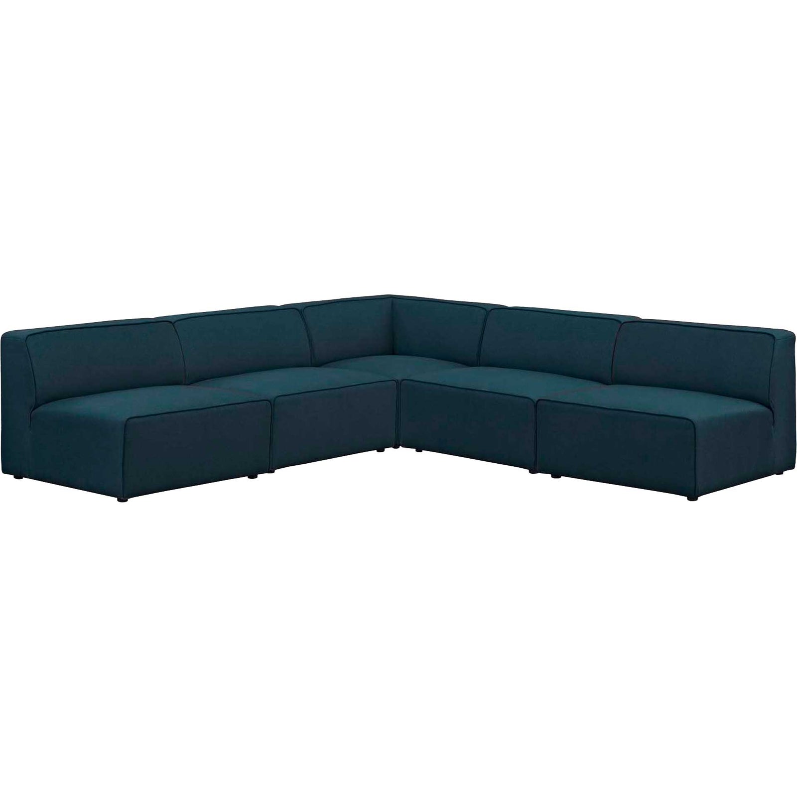 Maisie 5 Piece Armless Corner Sectional Sofa Blue