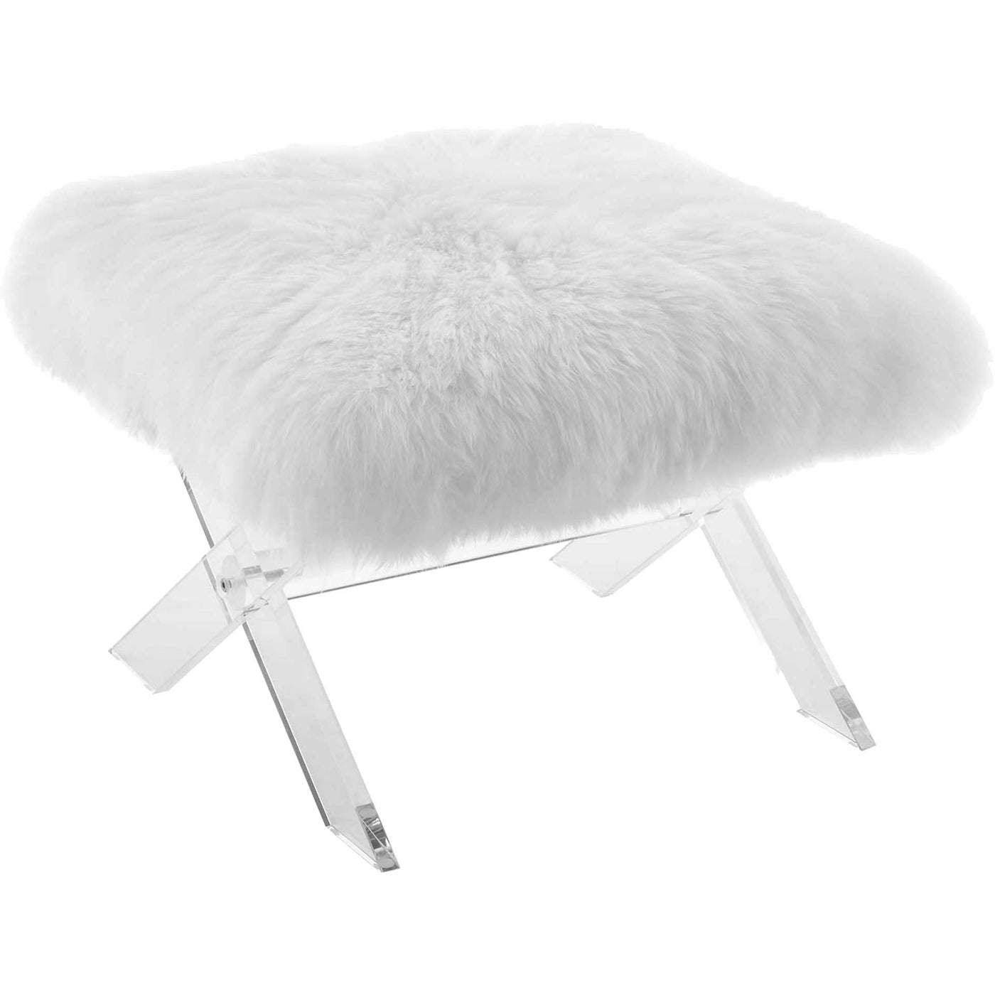 Sloan Sheepskin Bench Clear White