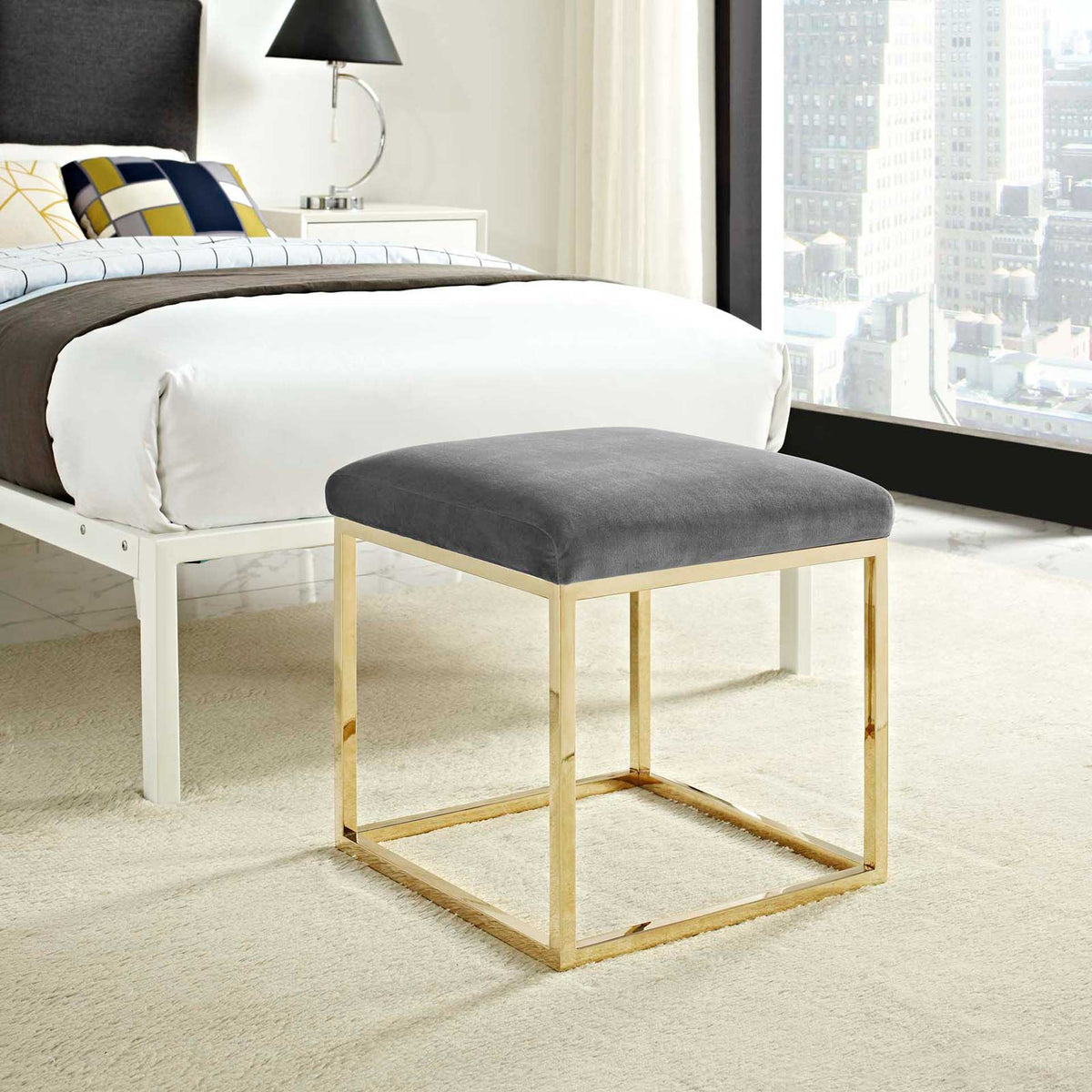 Alden Ottoman Gold/Gray
