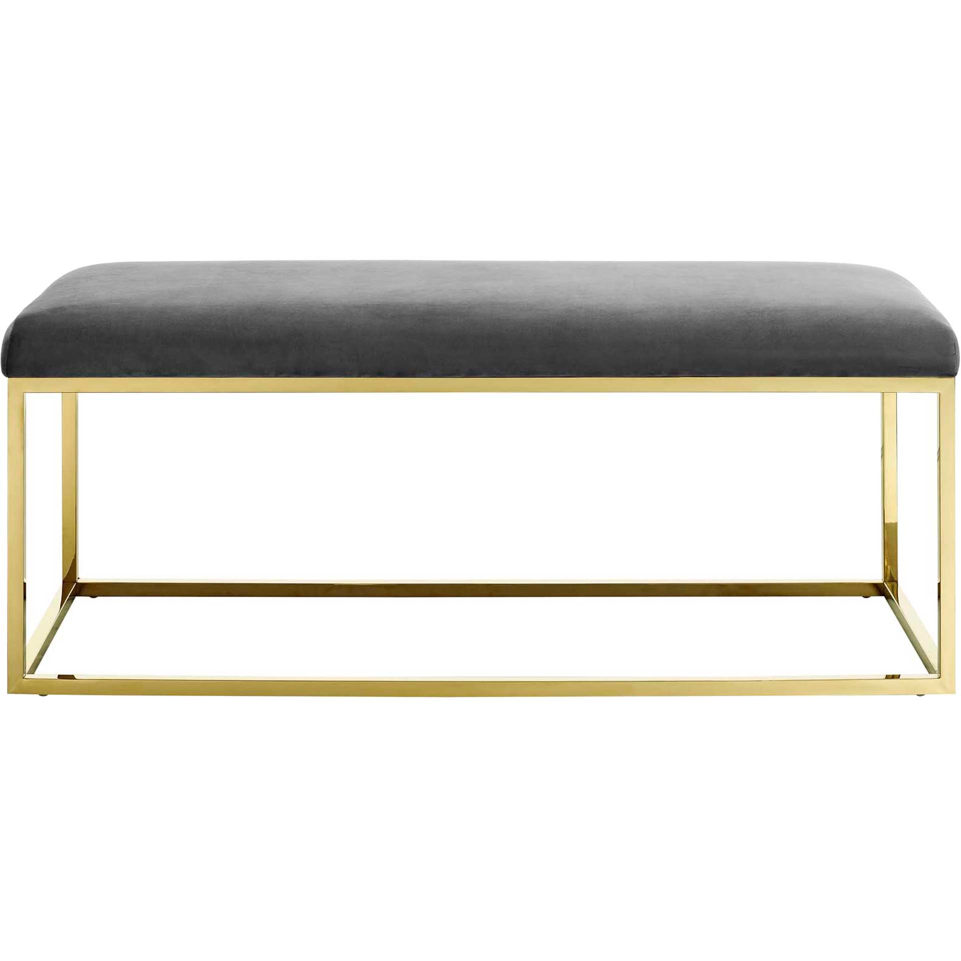 Alden Fabric Bench Gold/Gray