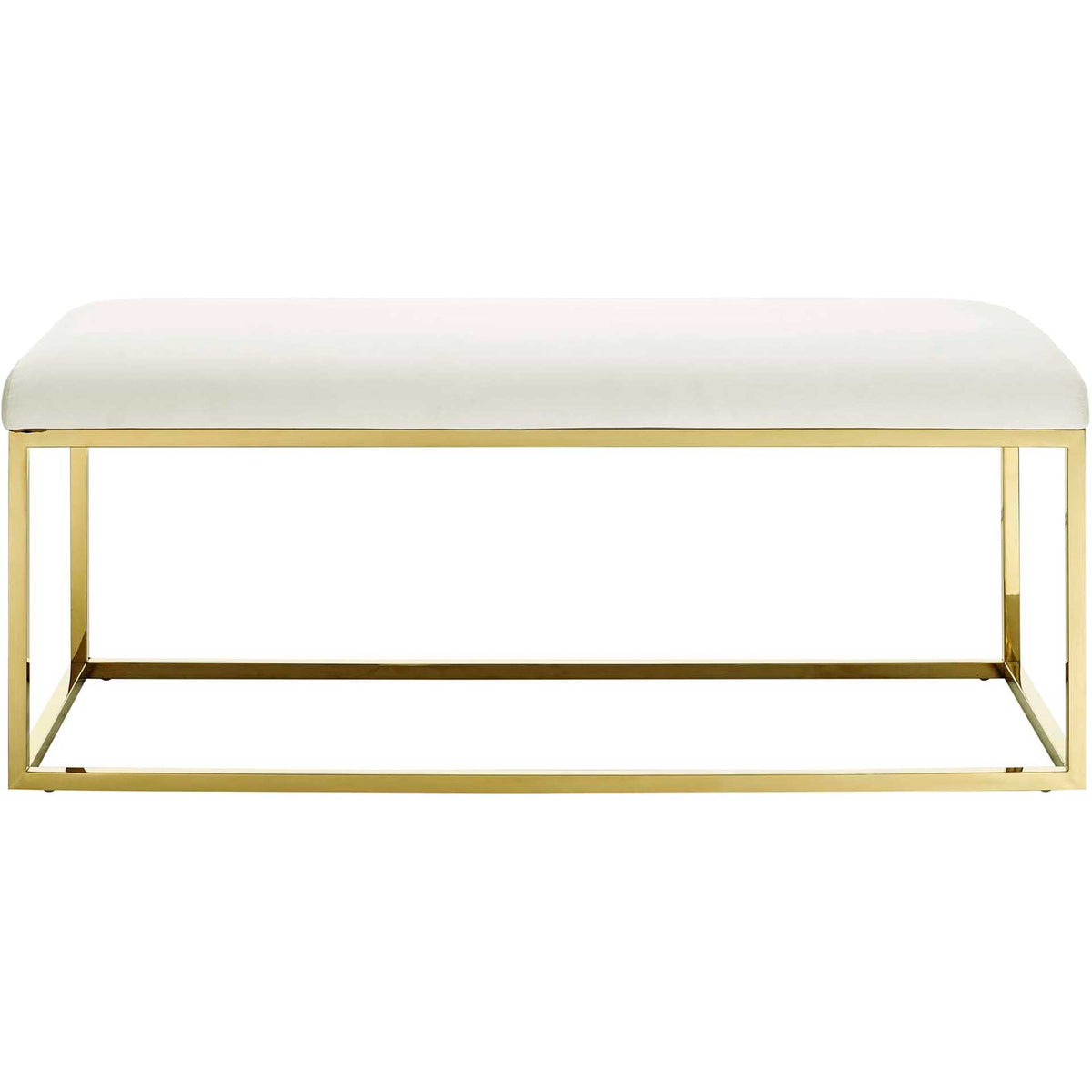 Antibes Fabric Bench Gold/Ivory