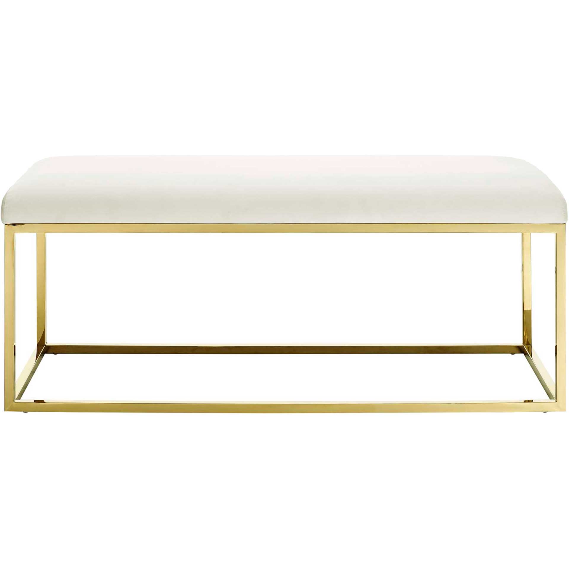 Alden Fabric Bench Gold/Ivory