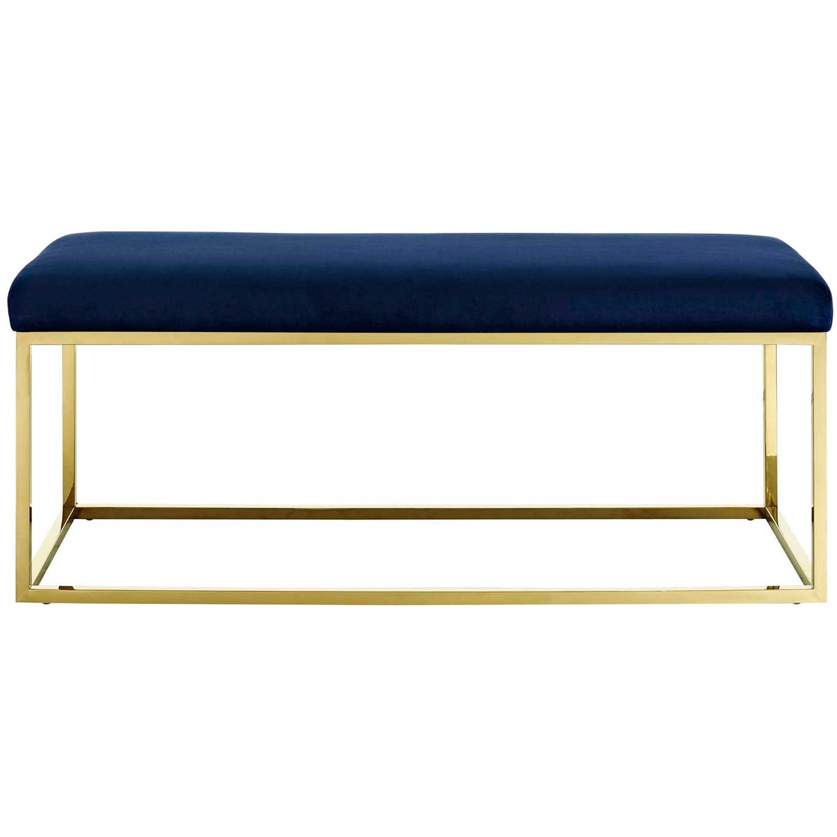 Antibes Fabric Bench Gold/Navy