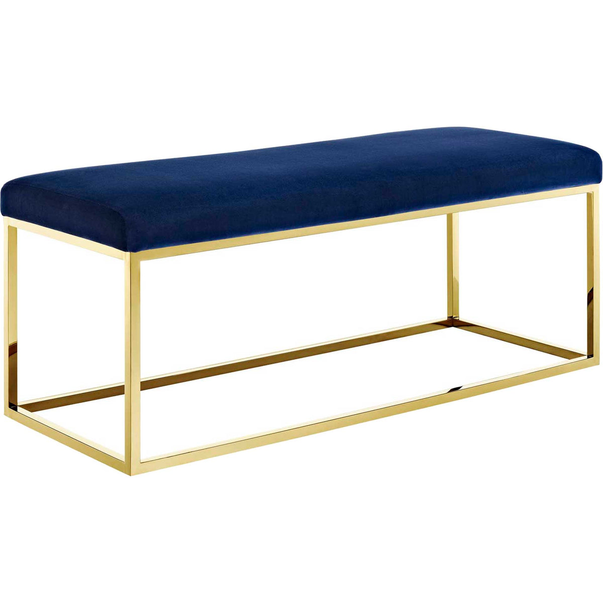 Antibes Fabric Bench Gold/Navy