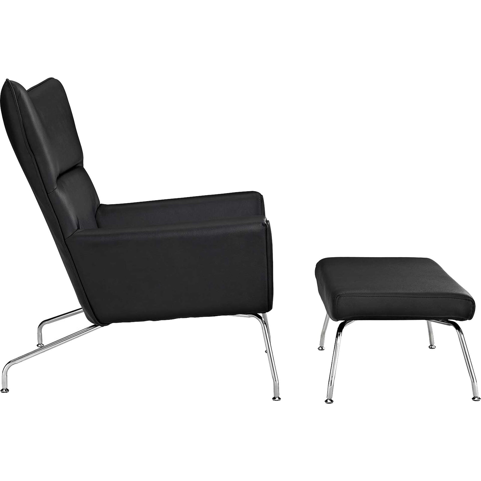 Clarell Leather Lounge Chair Black