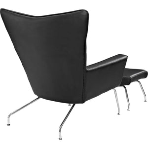 Clarell Leather Lounge Chair Black