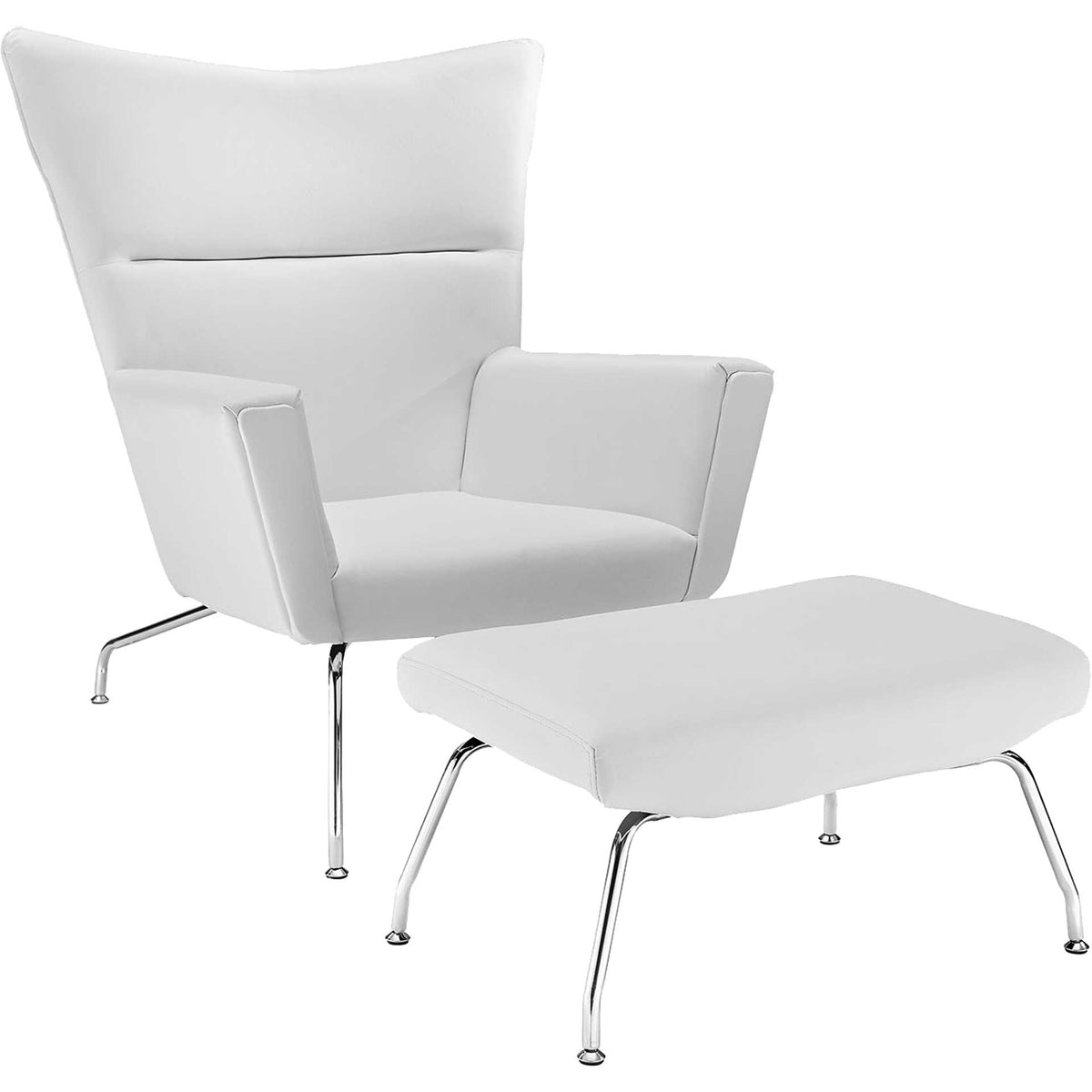 Clarell Leather Lounge Chair White