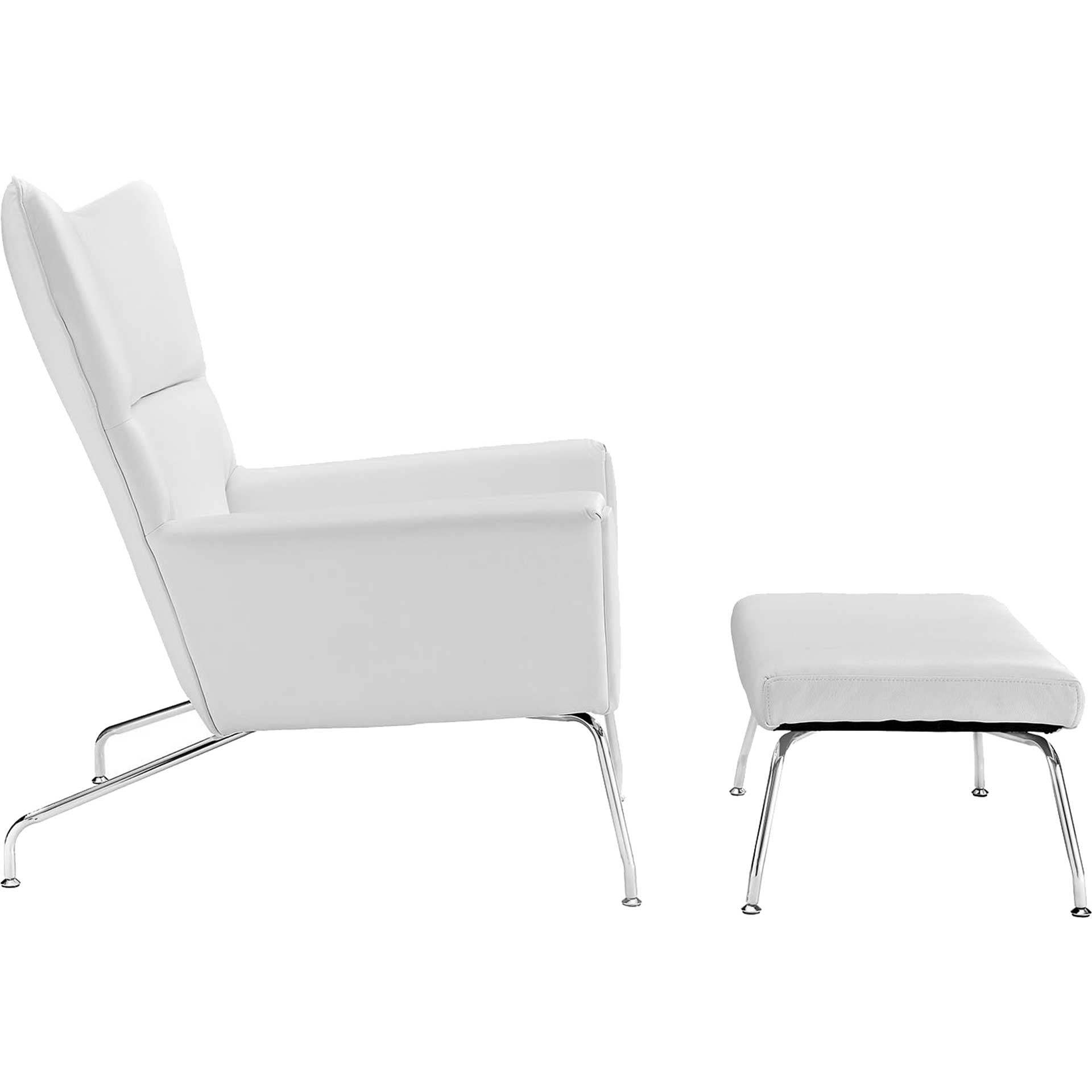 Clarell Leather Lounge Chair White