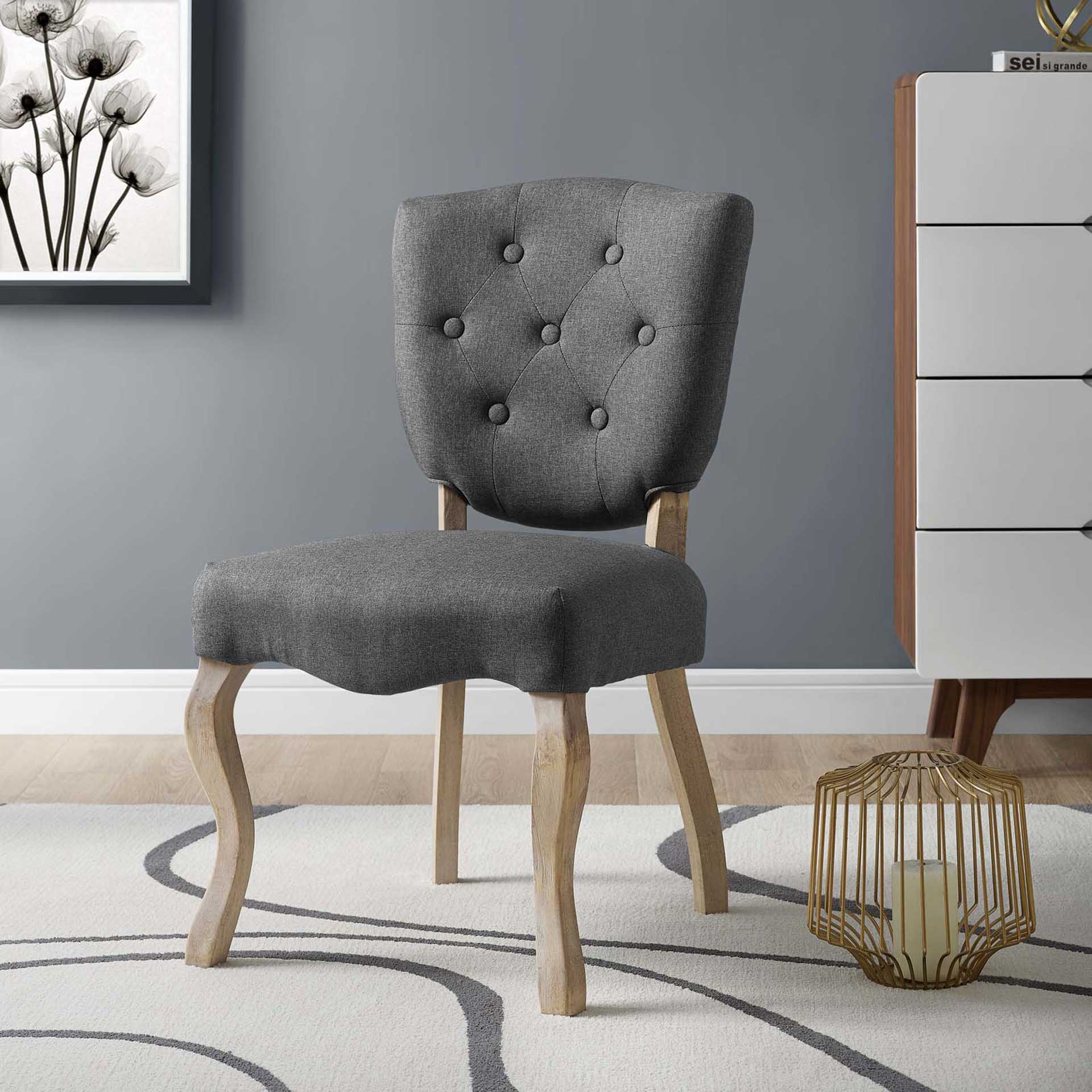 Angie Upholstered Dining Side Chair Gray