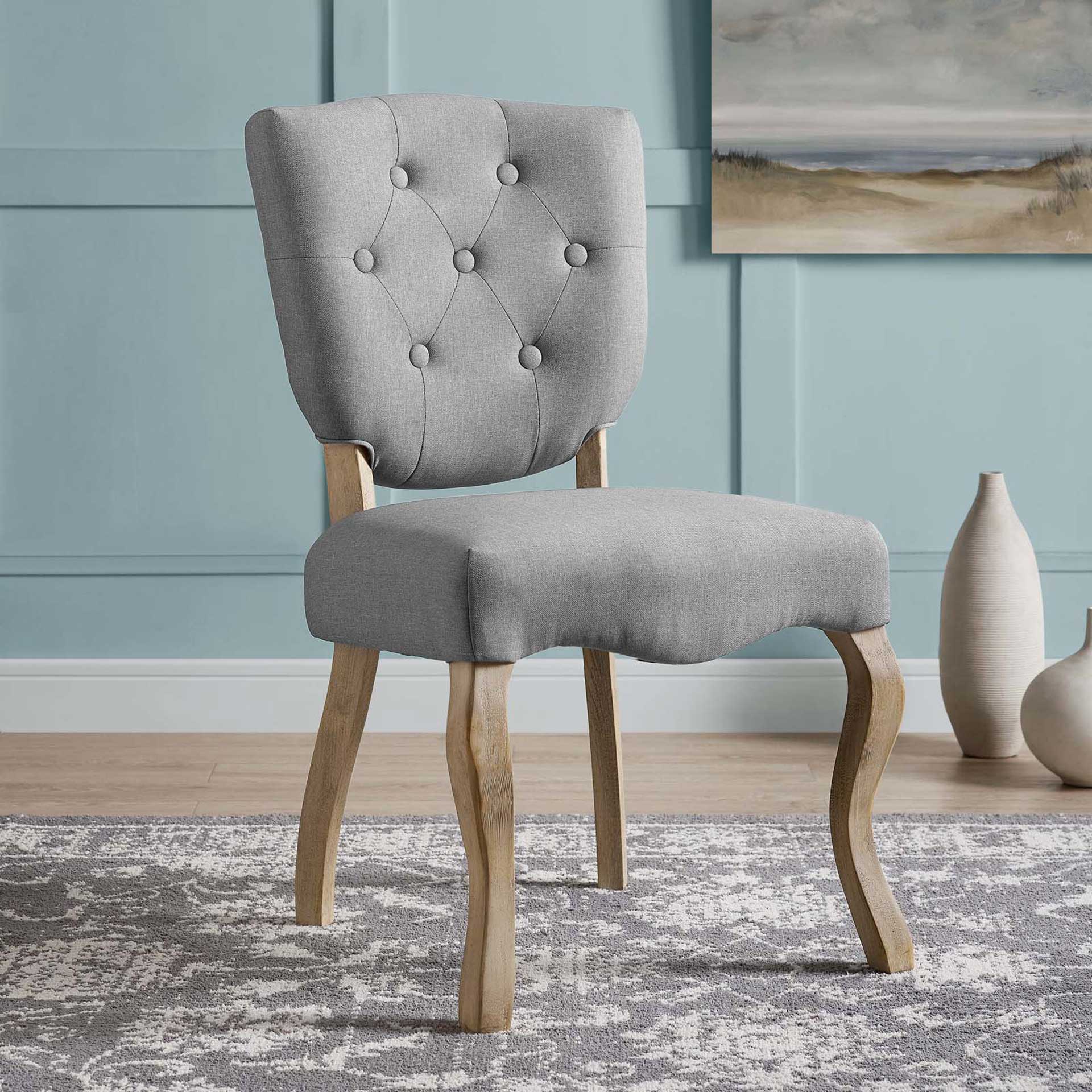 Angie Upholstered Dining Side Chair Light Gray