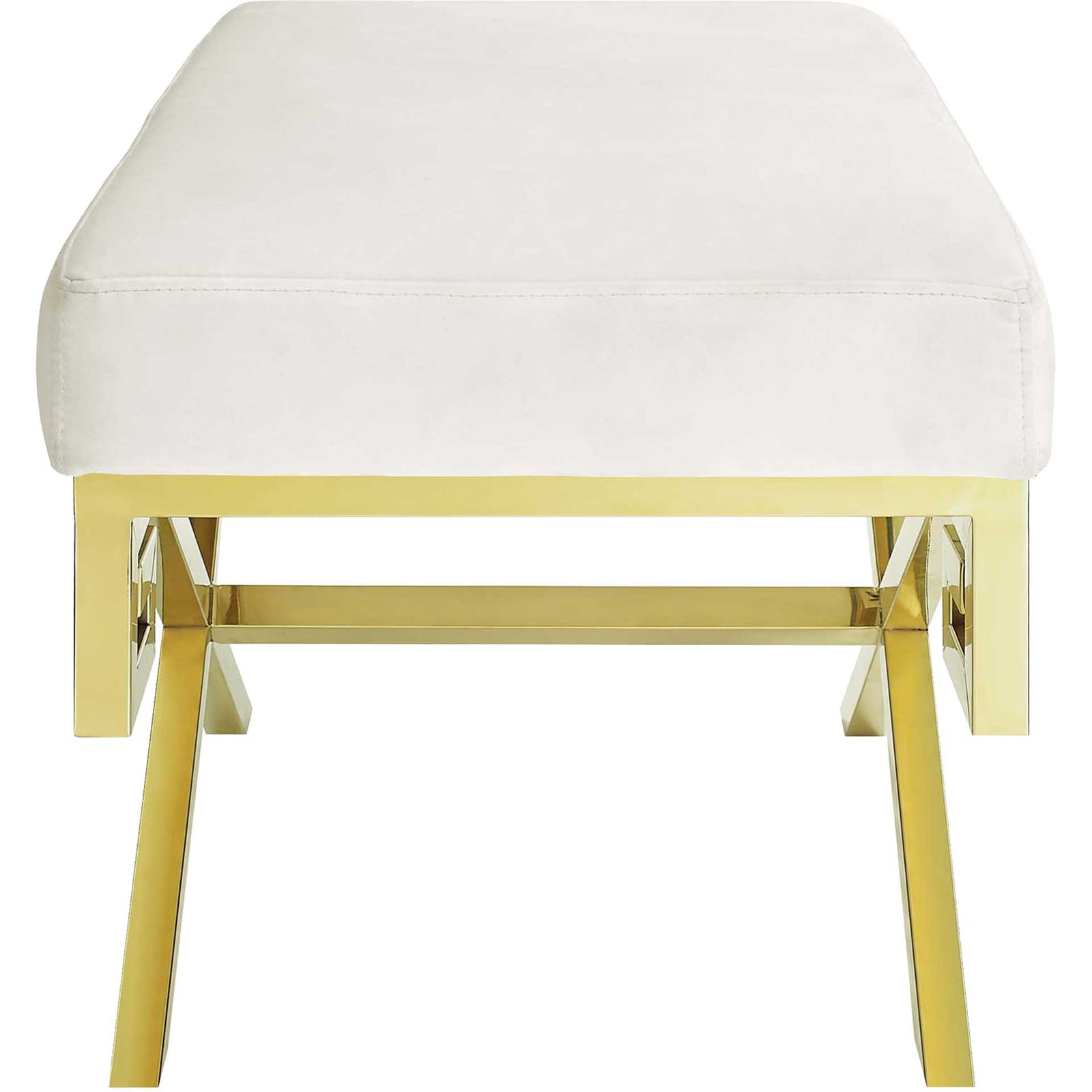 Rayna Velvet Bench Gold/Ivory