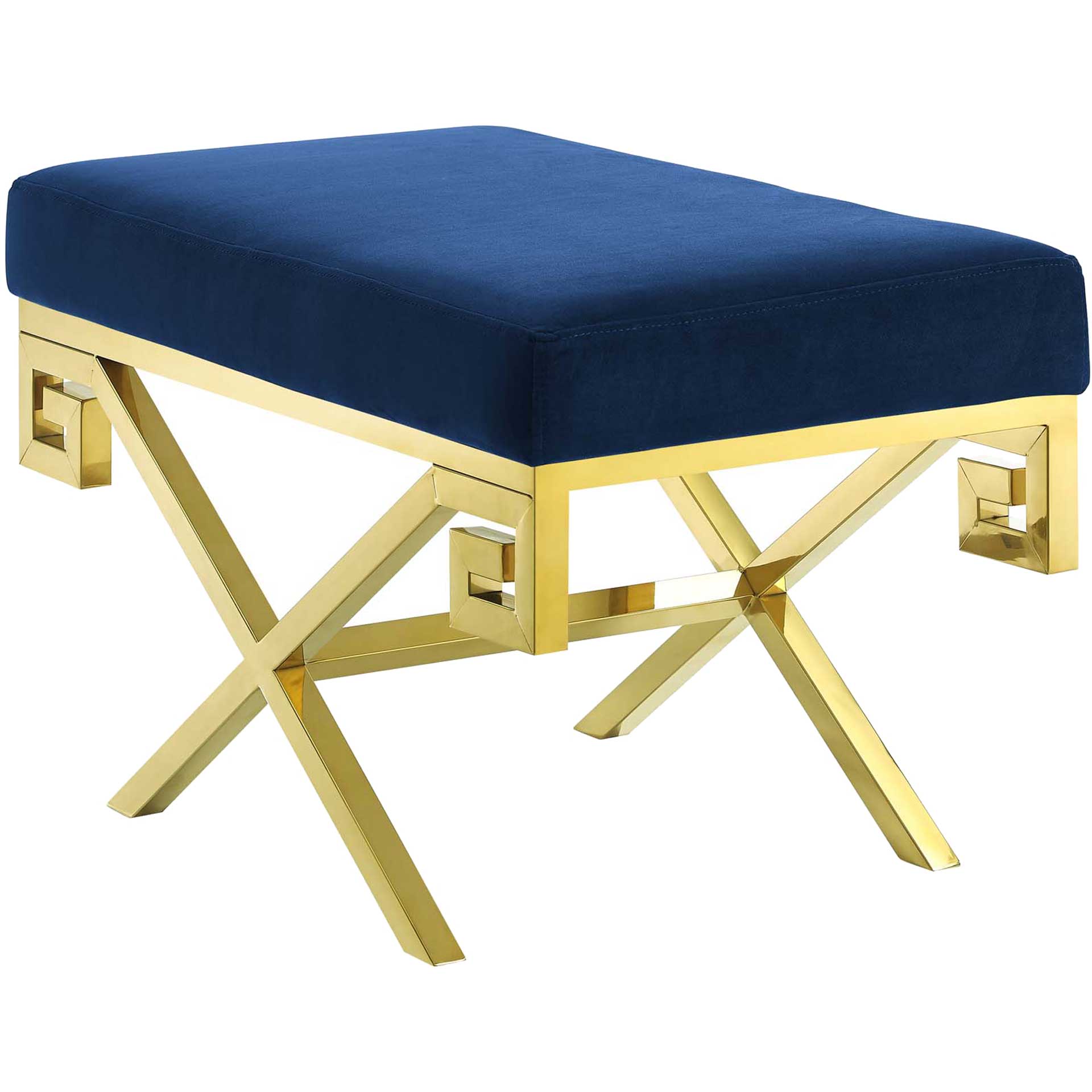 Rayna Velvet Bench Gold/Navy