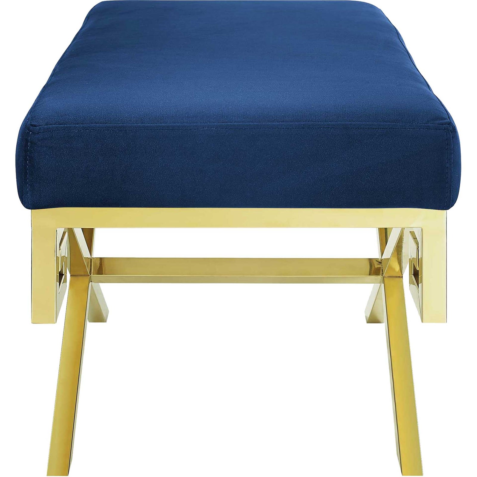 Rayna Velvet Bench Gold/Navy
