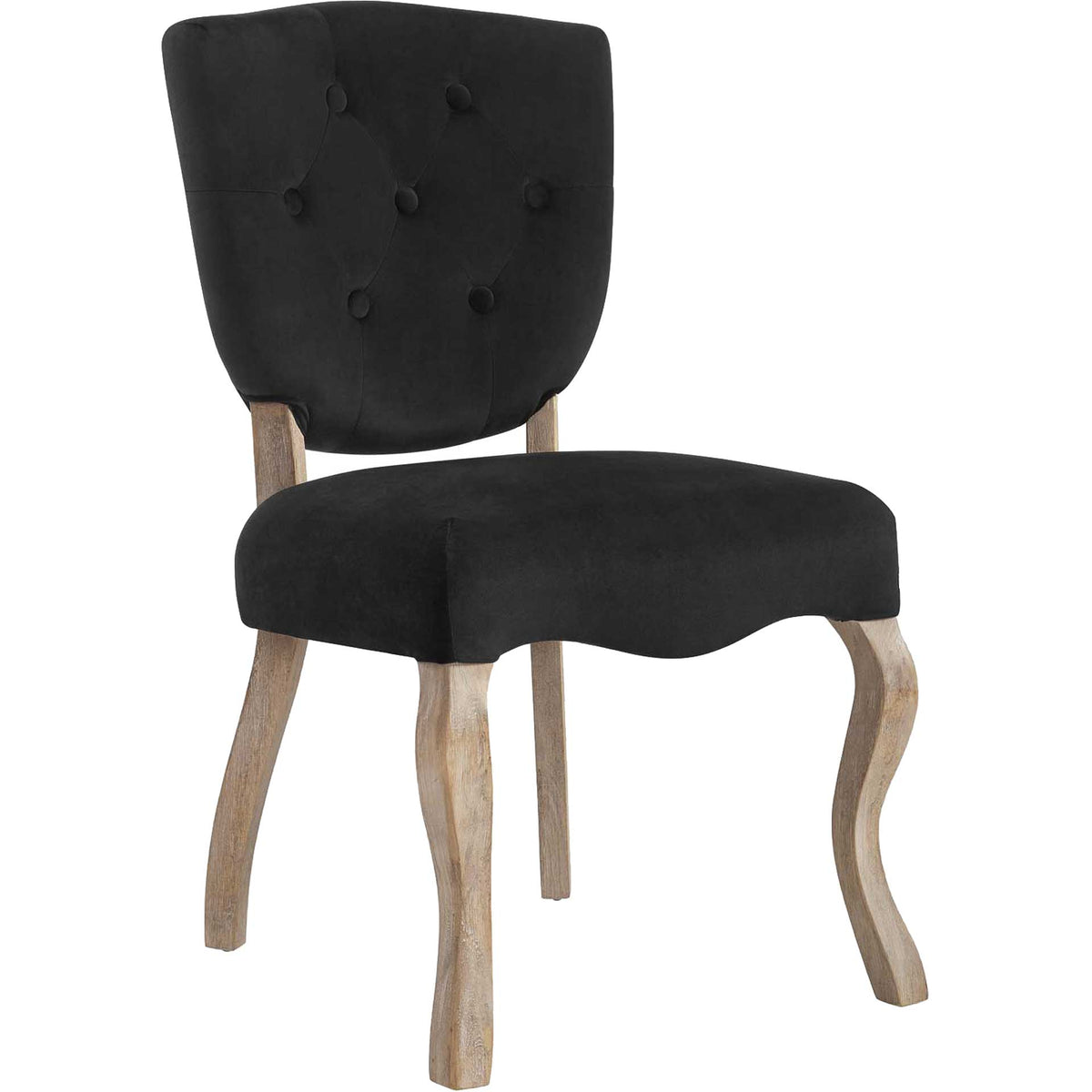 Araya Velvet Dining Side Chair Black