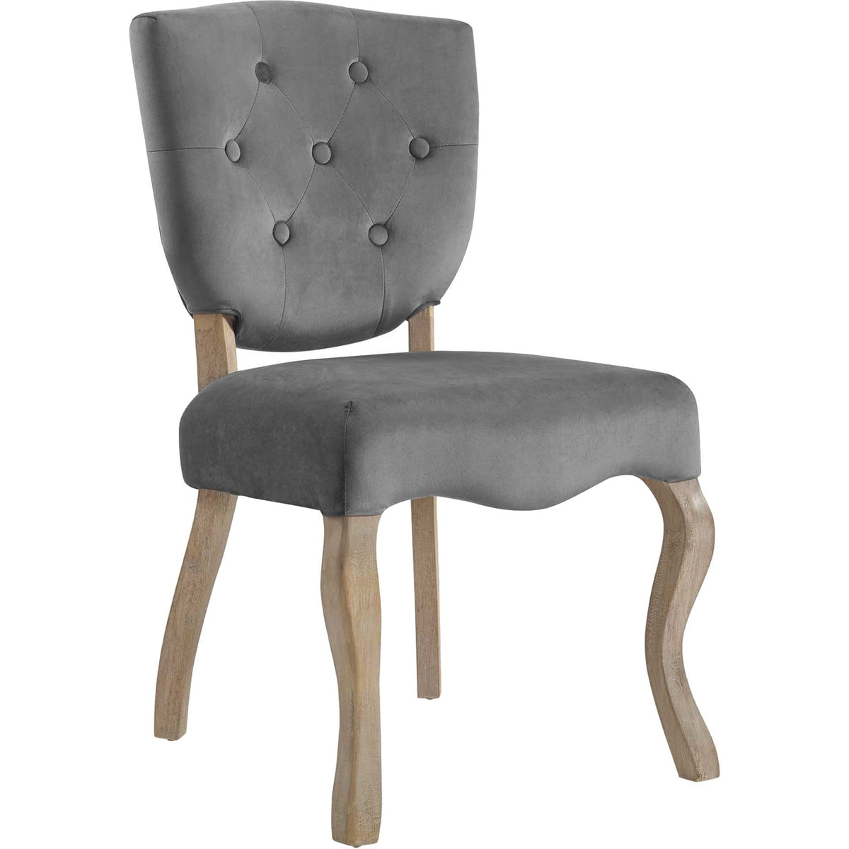 Angie Velvet Dining Side Chair Gray