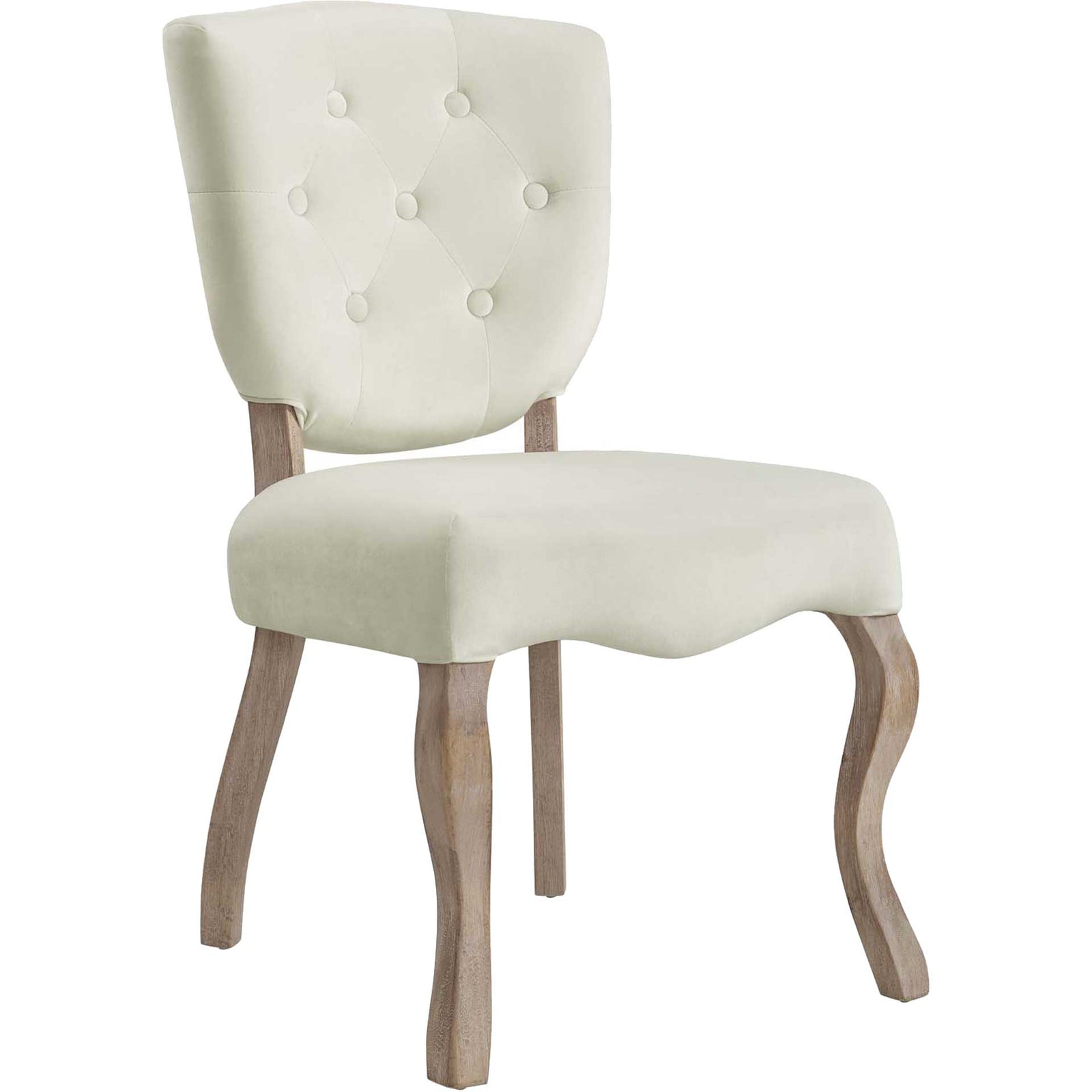 Angie Velvet Dining Side Chair Ivory