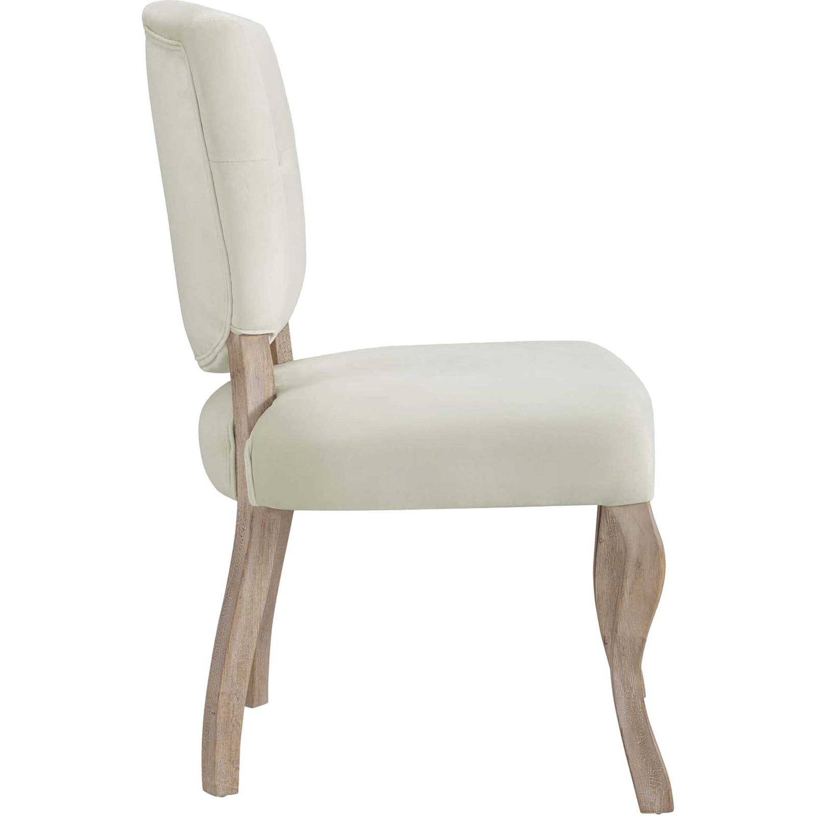 Angie Velvet Dining Side Chair Ivory