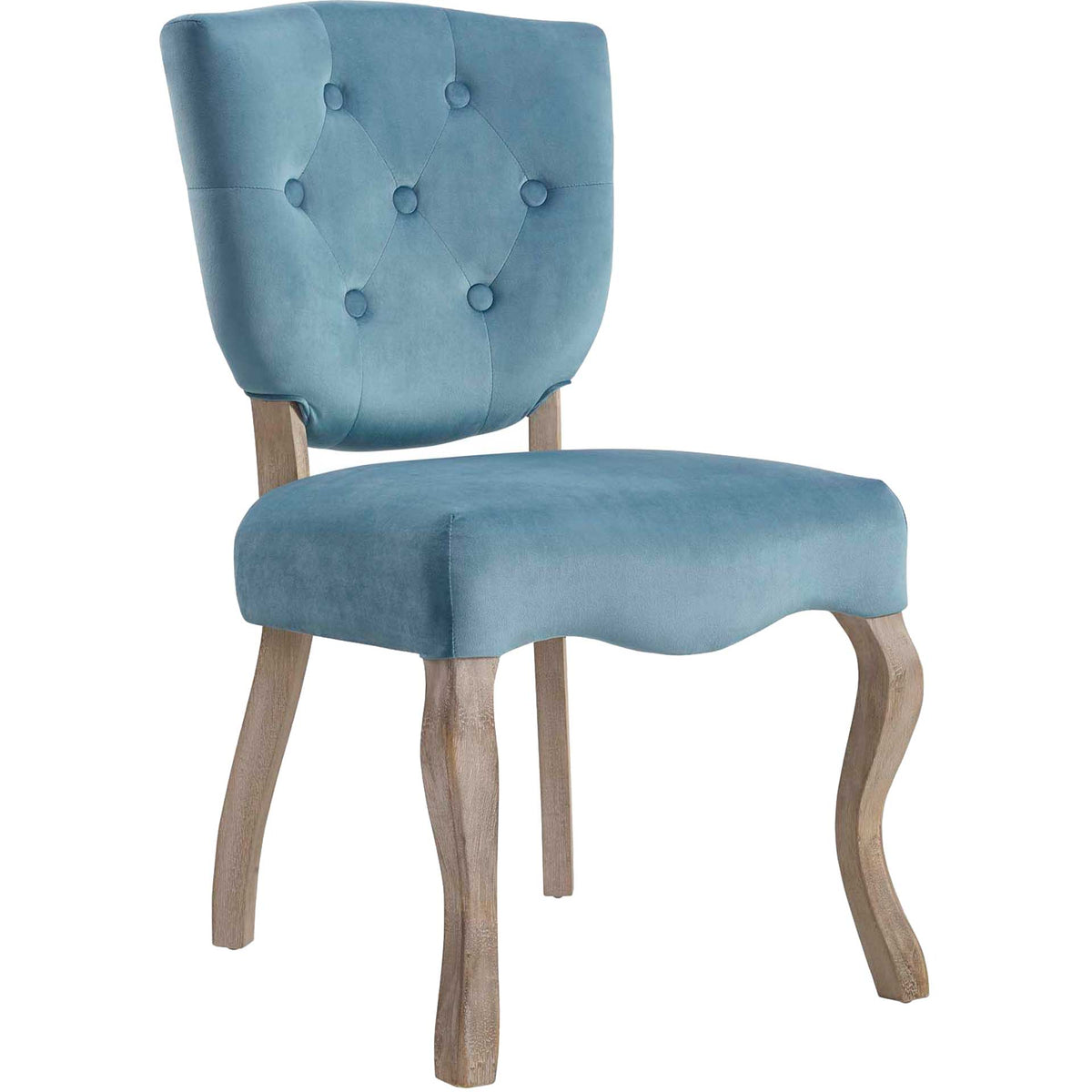 Angie Velvet Dining Side Chair Sea Blue