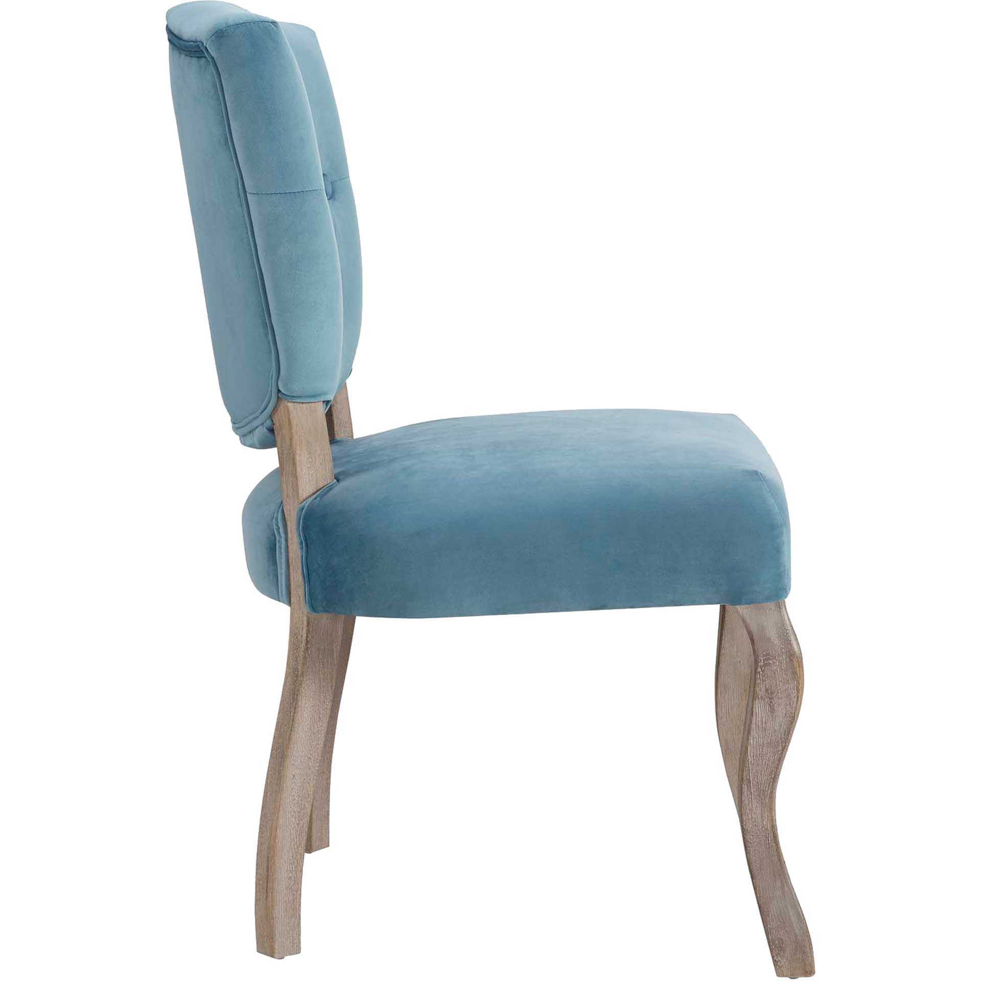 Angie Velvet Dining Side Chair Sea Blue