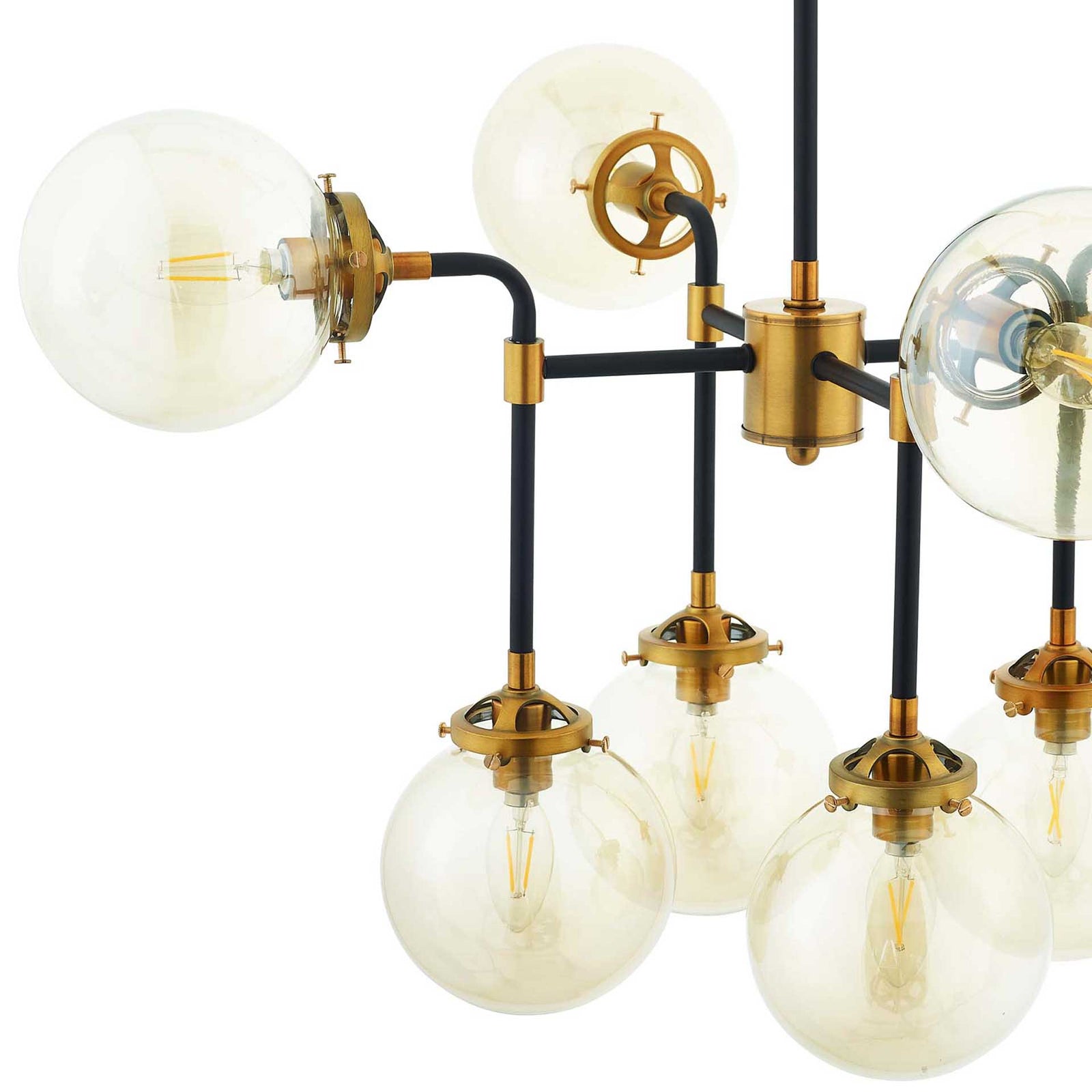 Ayden 12 Light Pendant Chandelier Black/Gold
