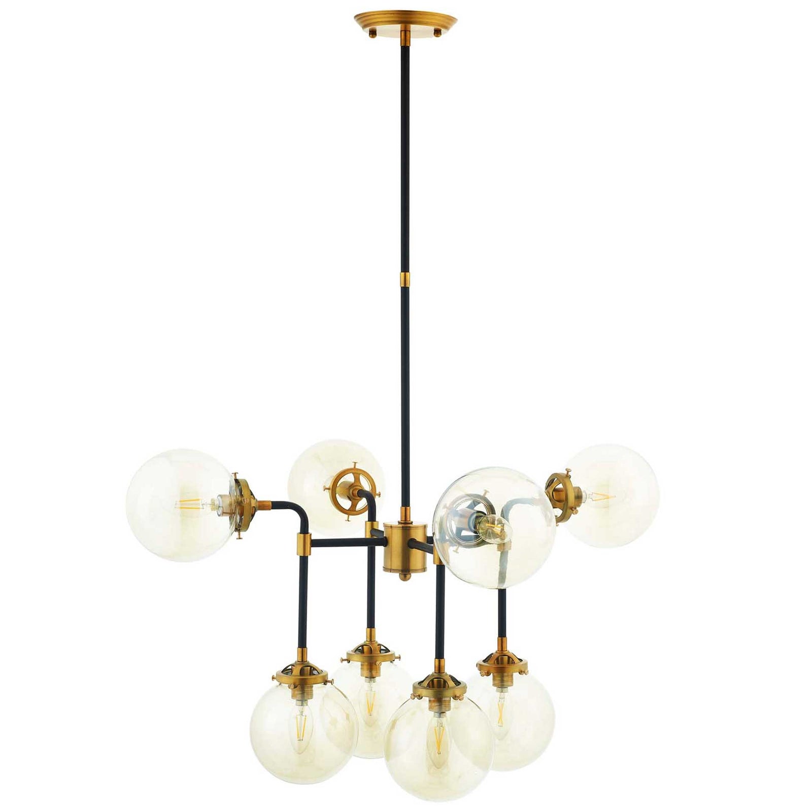Ayden 12 Light Pendant Chandelier Black/Gold