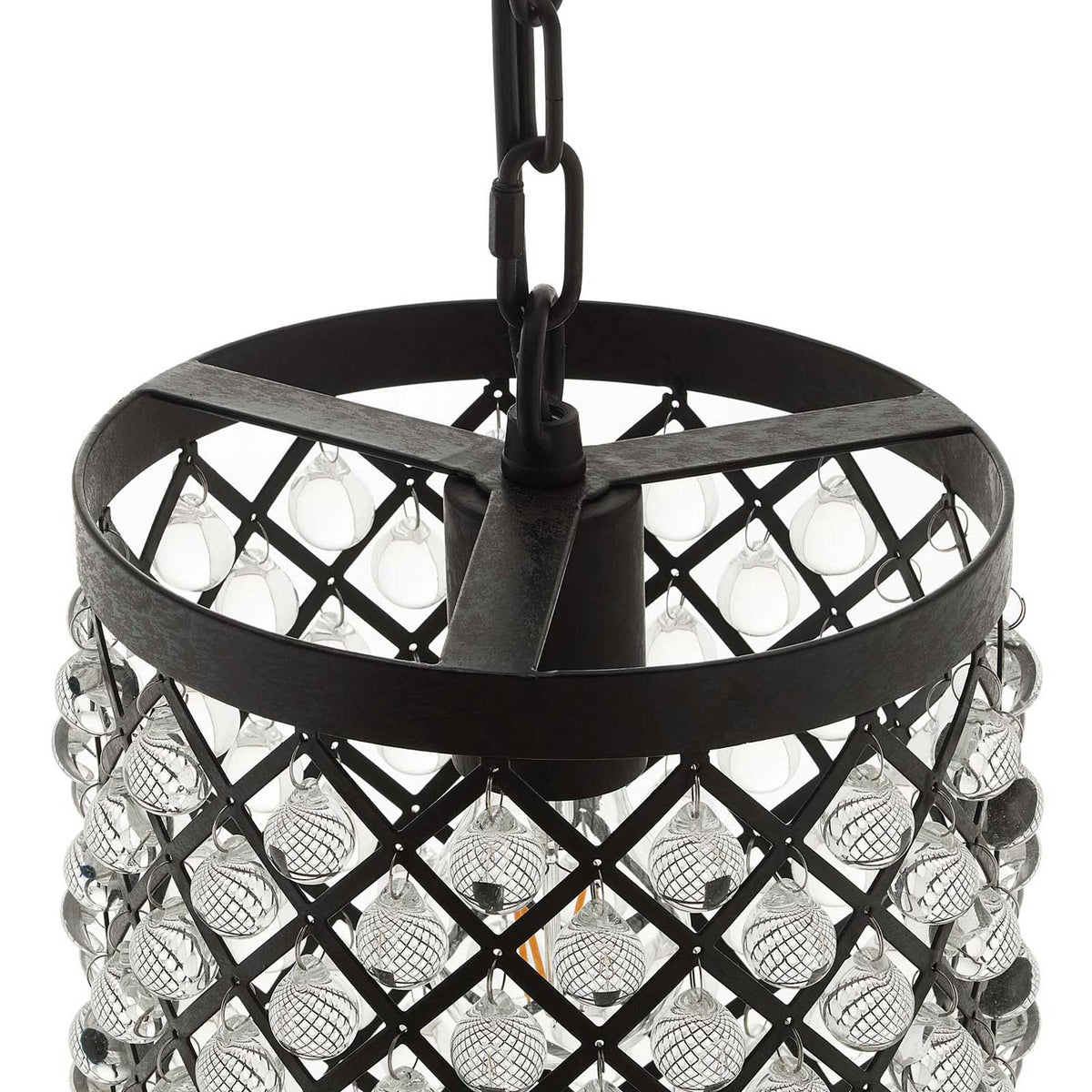 Remington Glass and Metal Pendant Chandelier Black