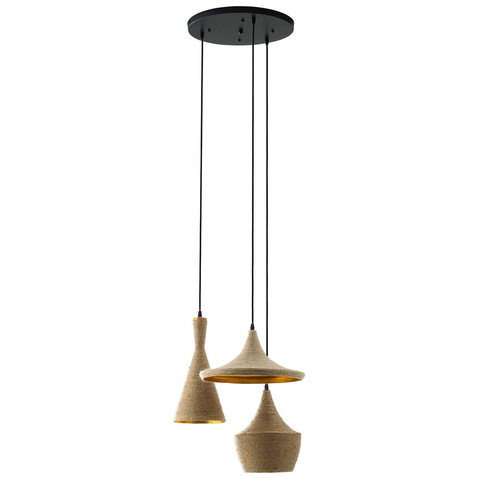 Modern 3 Pendant Light Ceiling Fixture Gold