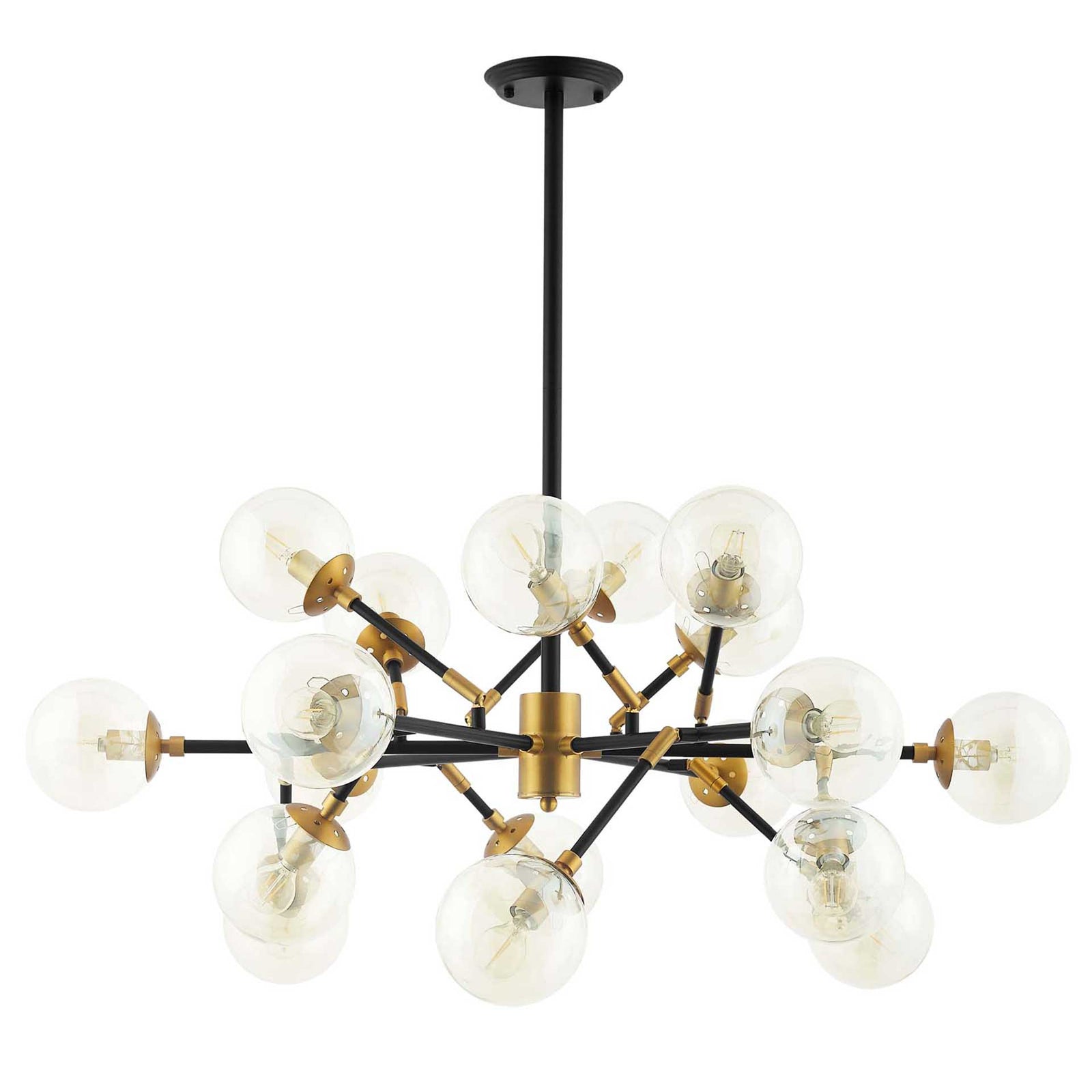 Selene 18 Light Pendant Chandelier Brass Gold/Black