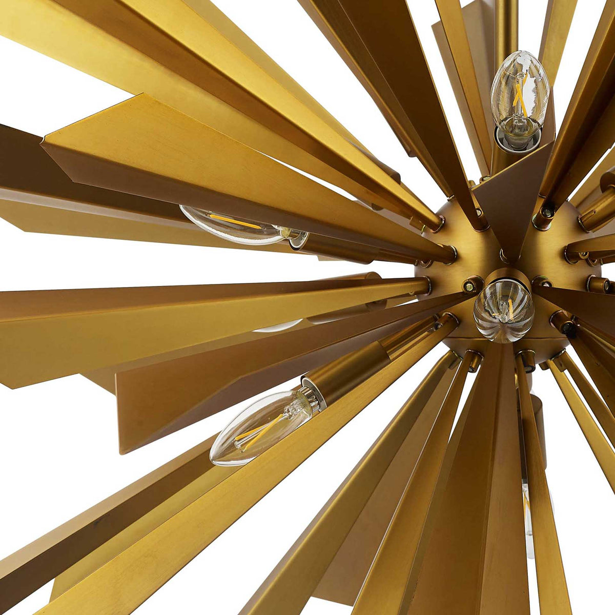Paula Starburst Brass Chandelier Brass Gold